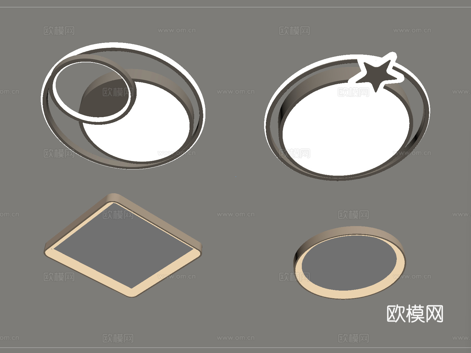 现代吸顶灯 客厅吸顶灯su模型