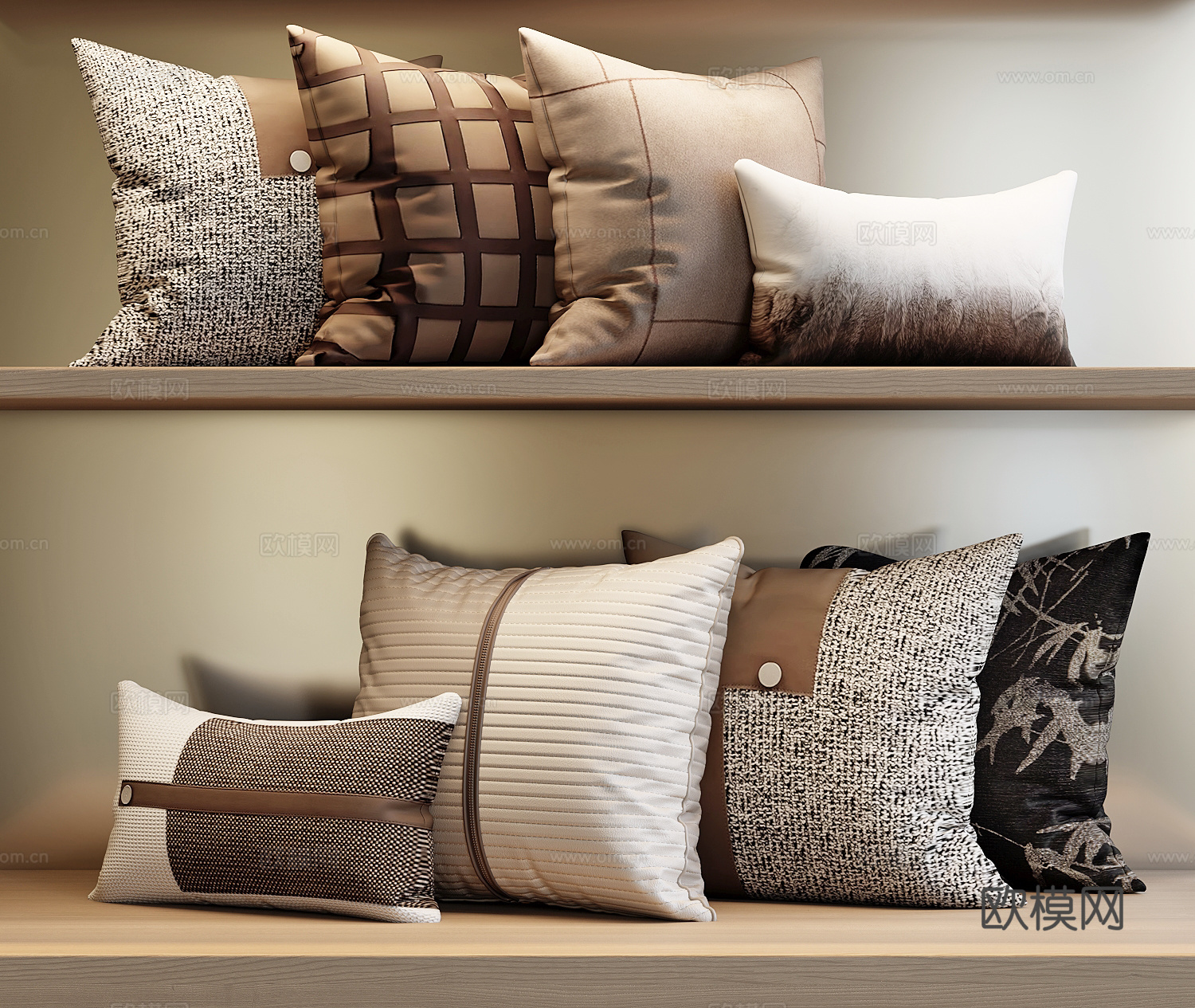 现代抱枕枕头su模型