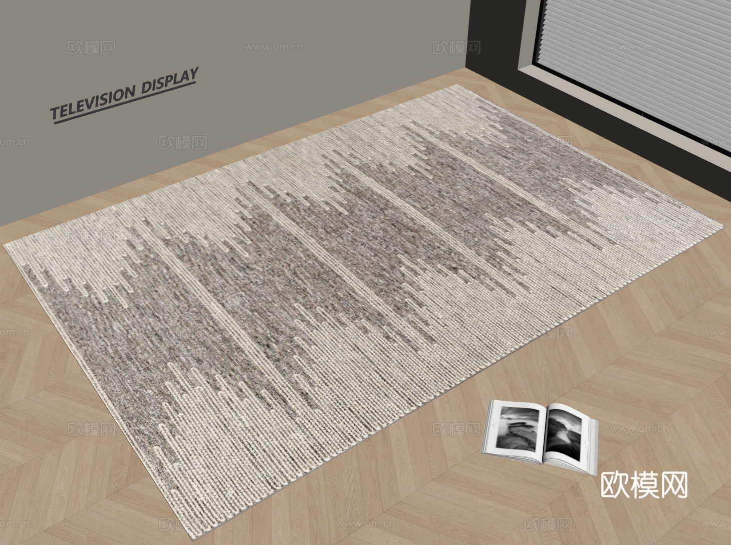 现代简约地毯 方形地毯 粗布地毯 客厅地毯 奶油风地毯su模型