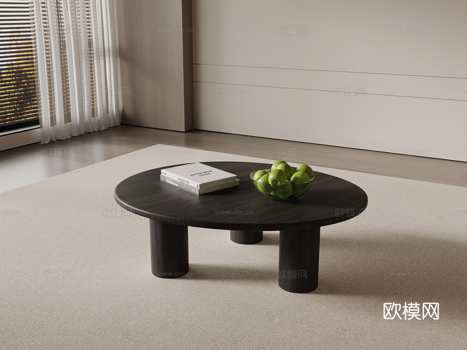 现代茶几 实木茶几3d模型下载