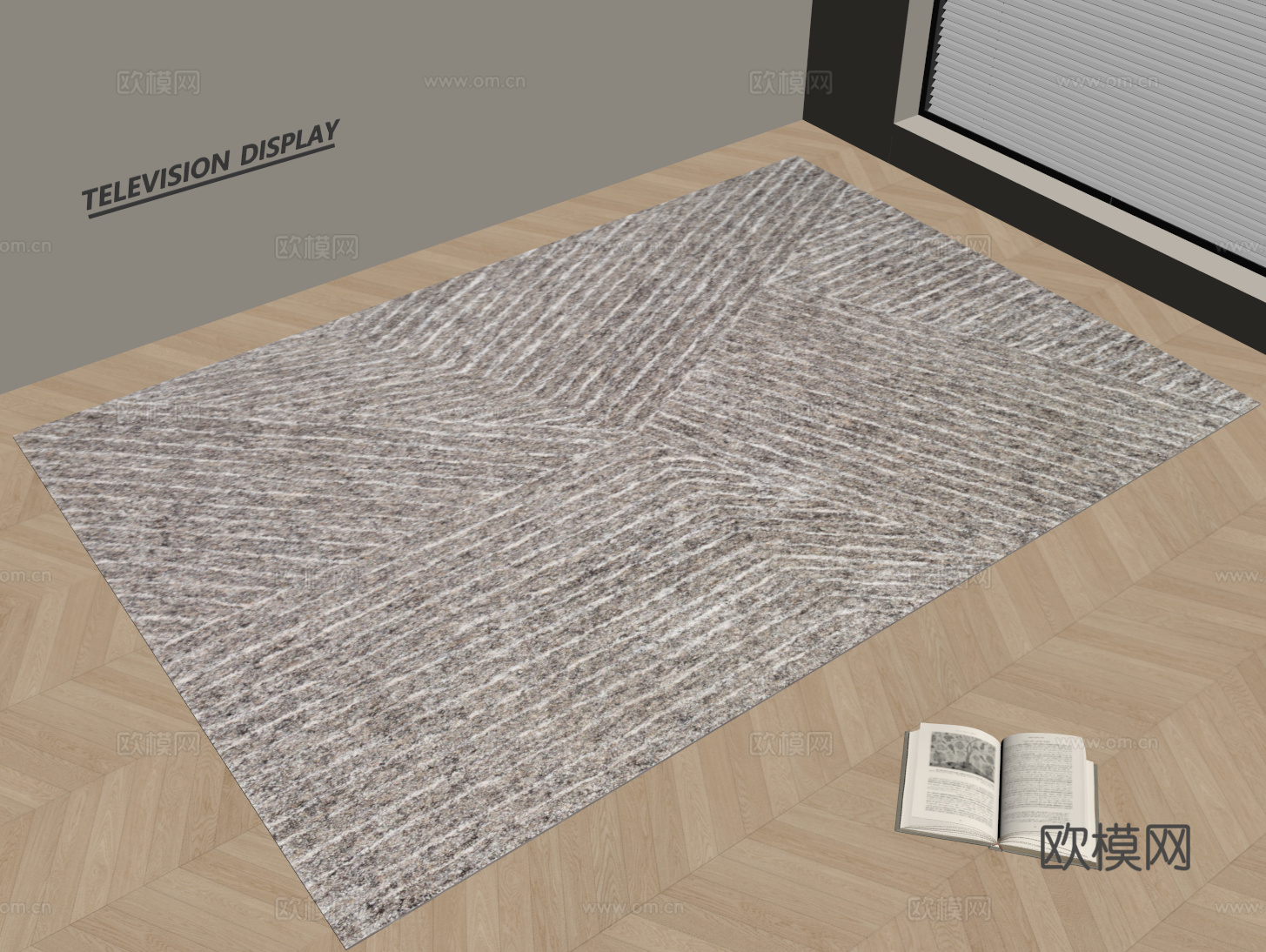 现代简约地毯 方形地毯 粗布地毯 客厅地毯 奶油风地毯su模型