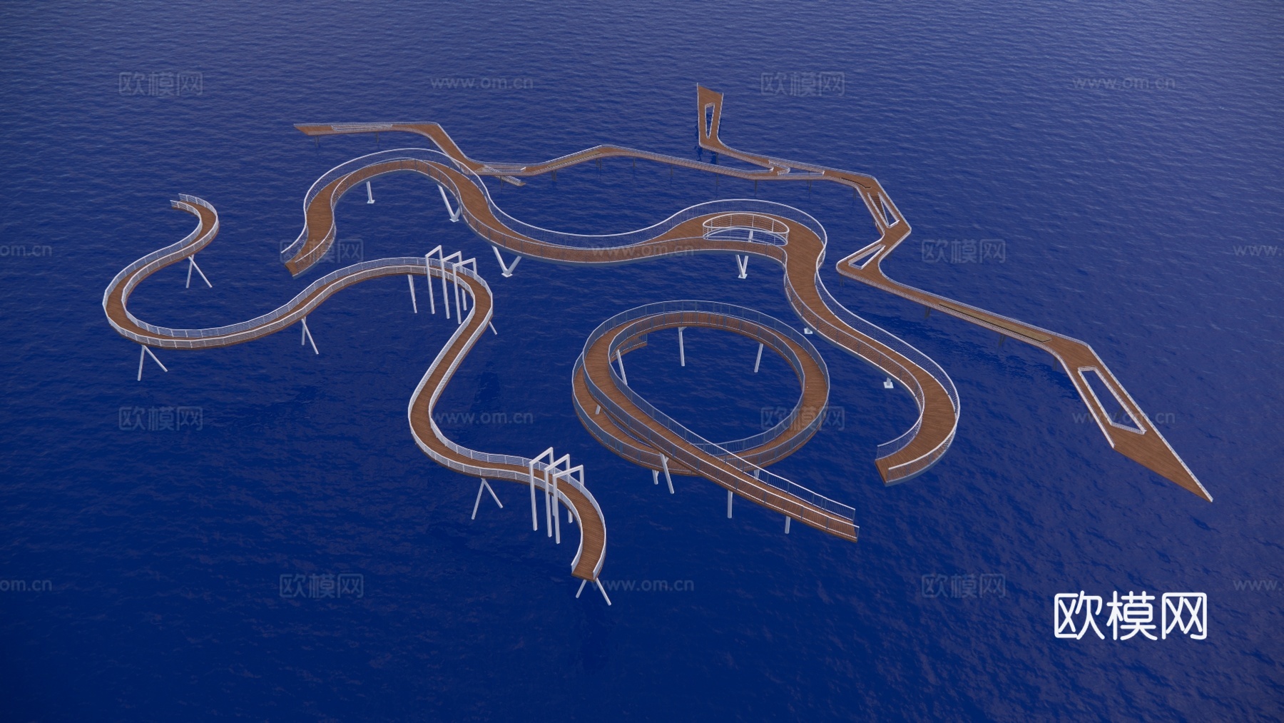 桥 桥梁 滨水栈道 景观桥 高架桥su模型