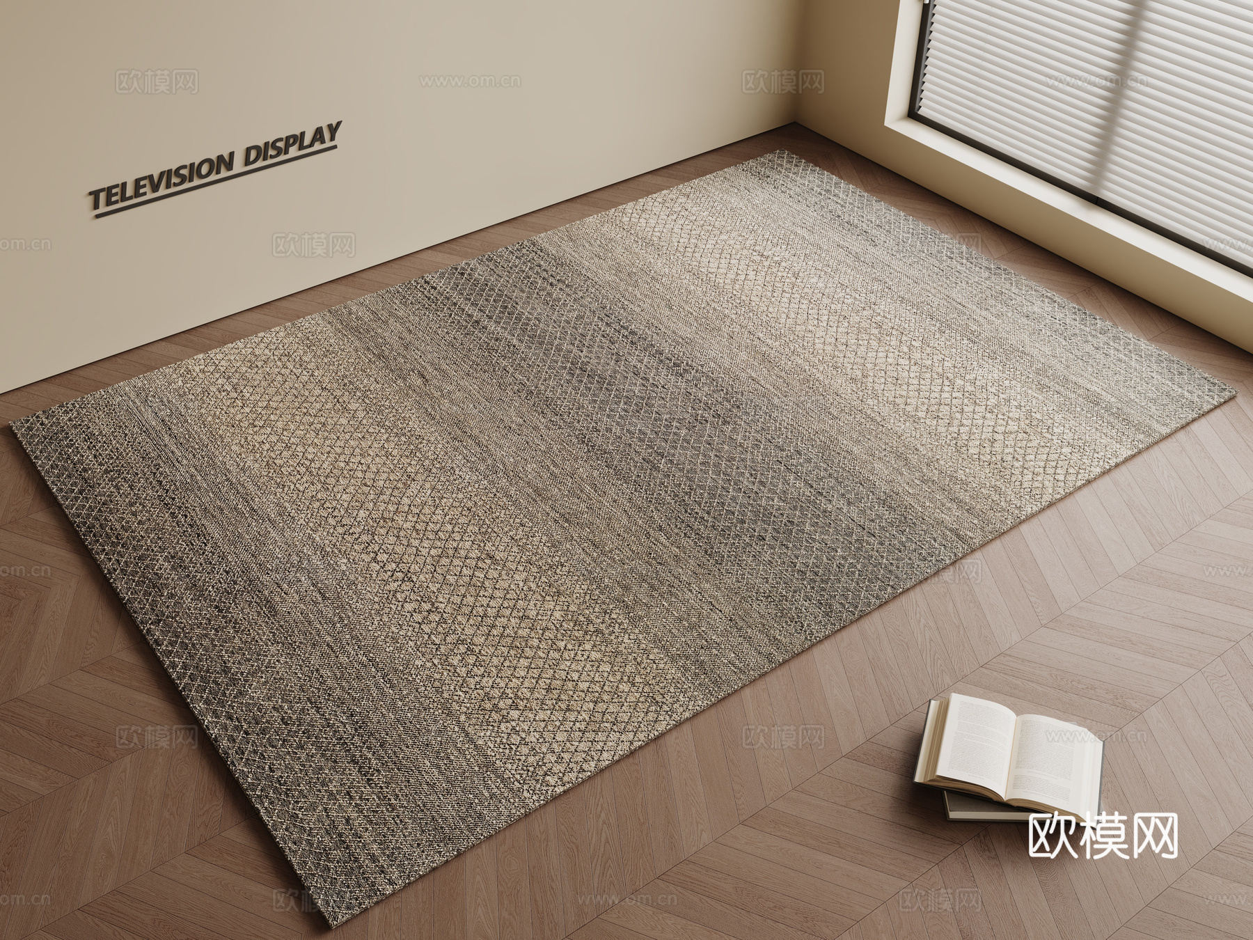 现代简约地毯 方形地毯 粗布地毯 客厅地毯 奶油风地毯su模型