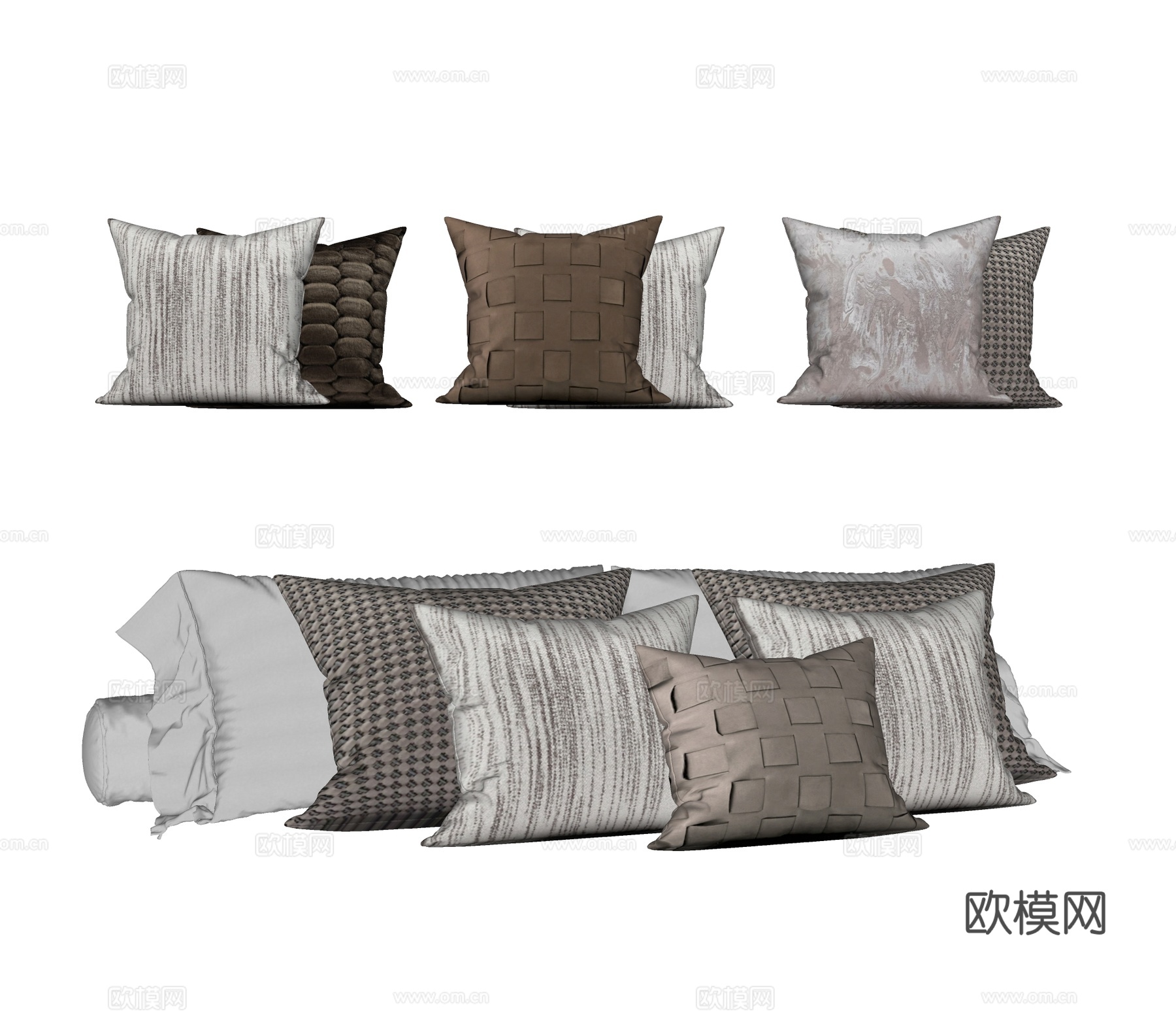 现代抱枕枕头su模型