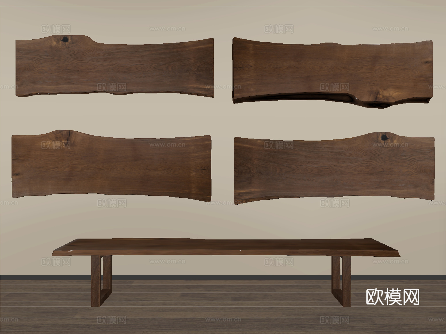 新中式板凳 户外板凳 旧木板su模型