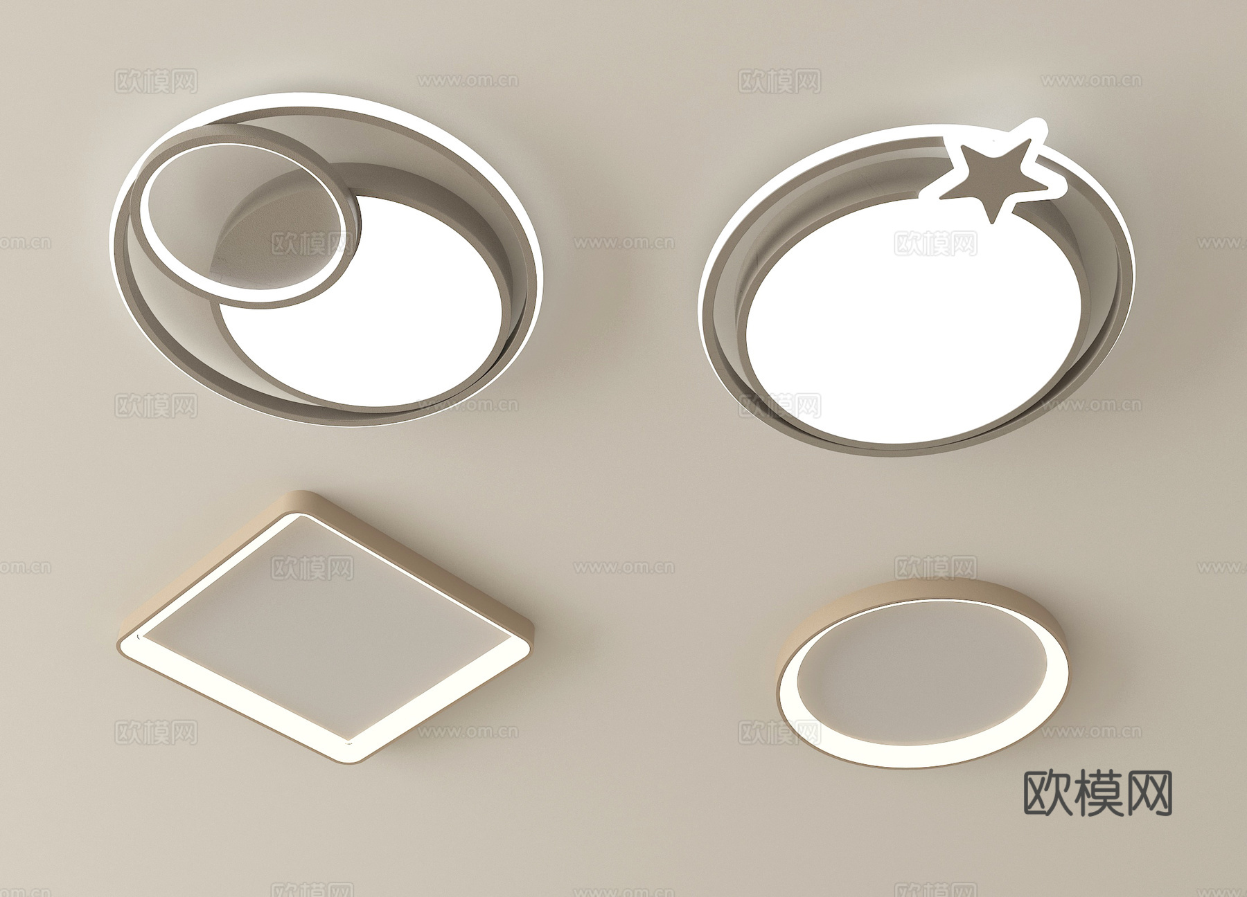 现代吸顶灯 客厅吸顶灯su模型