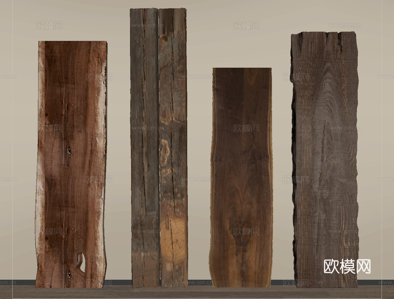 中式木头木板木条 旧木板老木头木块su模型