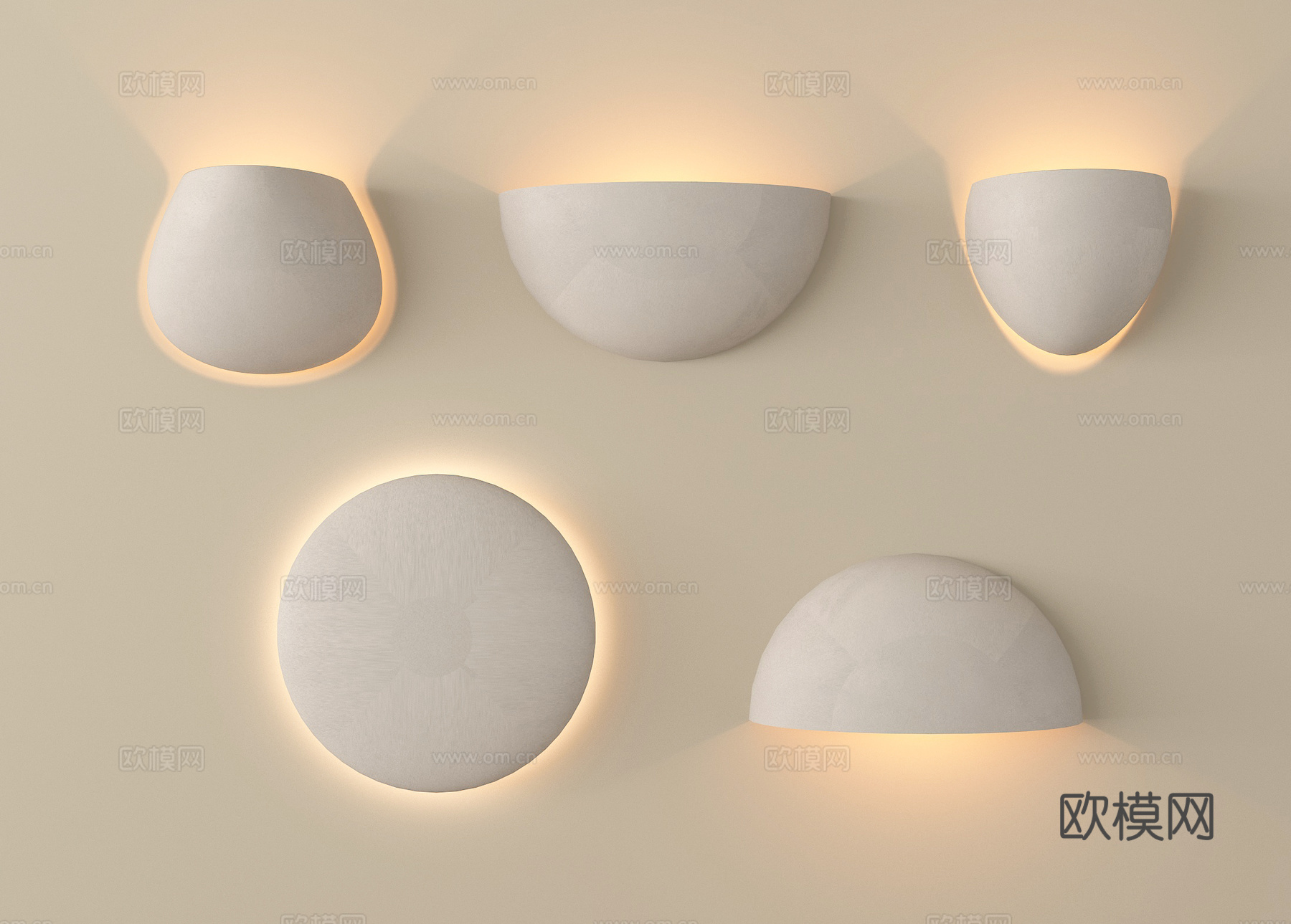 现代石膏灯 嵌入式石膏灯su模型