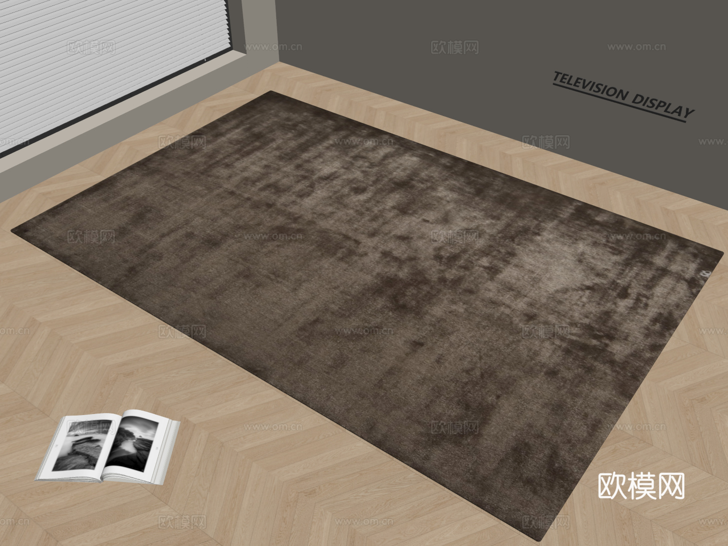 现代简约地毯 方形地毯 粗布地毯 客厅地毯 奶油风地毯su模型