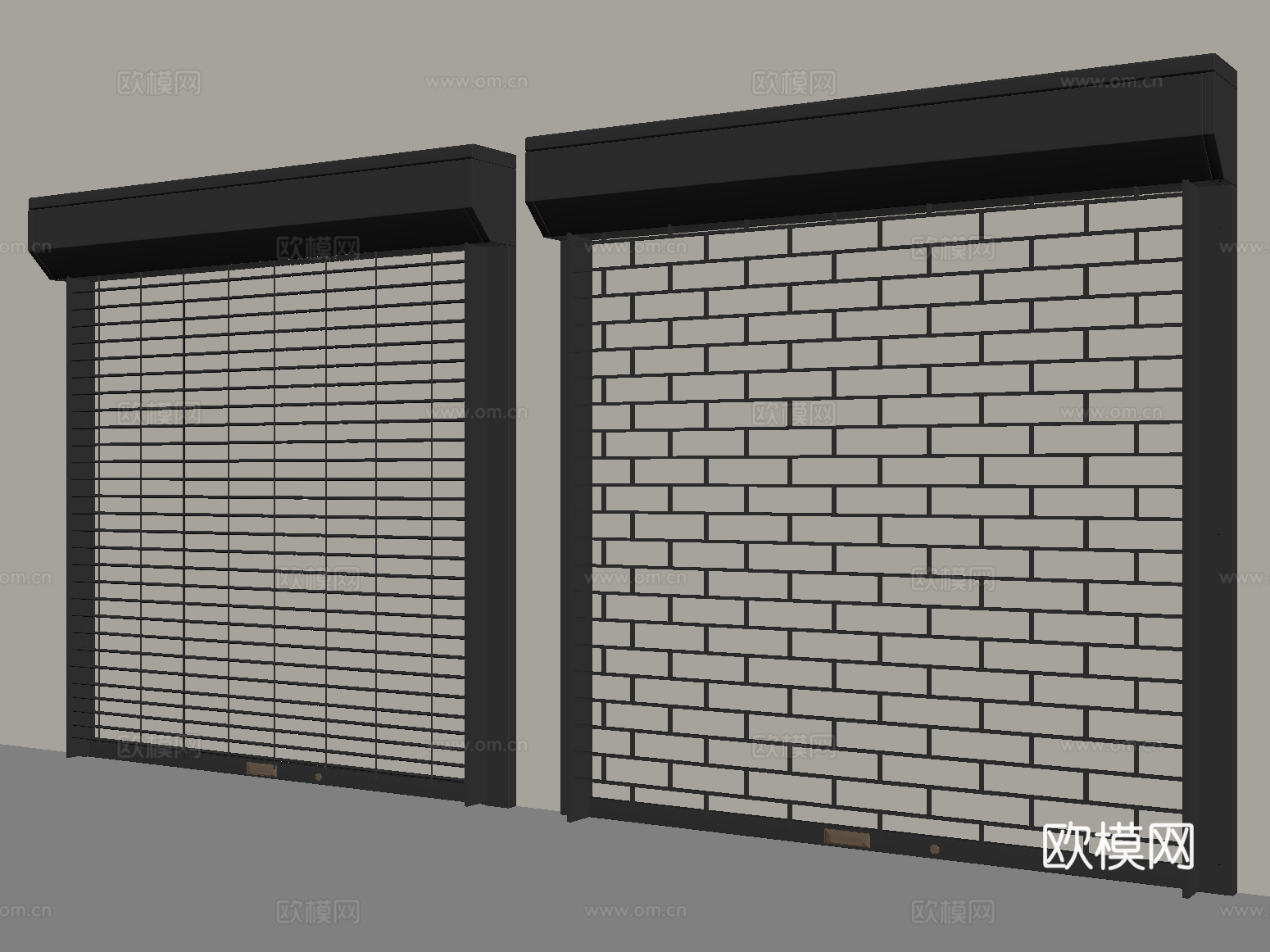 现代卷帘门 卷闸门 车库门 仓库门 防盗门su模型