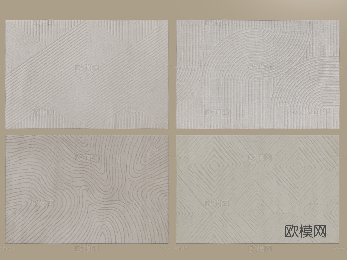 现代简约地毯 方形地毯 粗布地毯 客厅地毯 奶油风地毯su模型