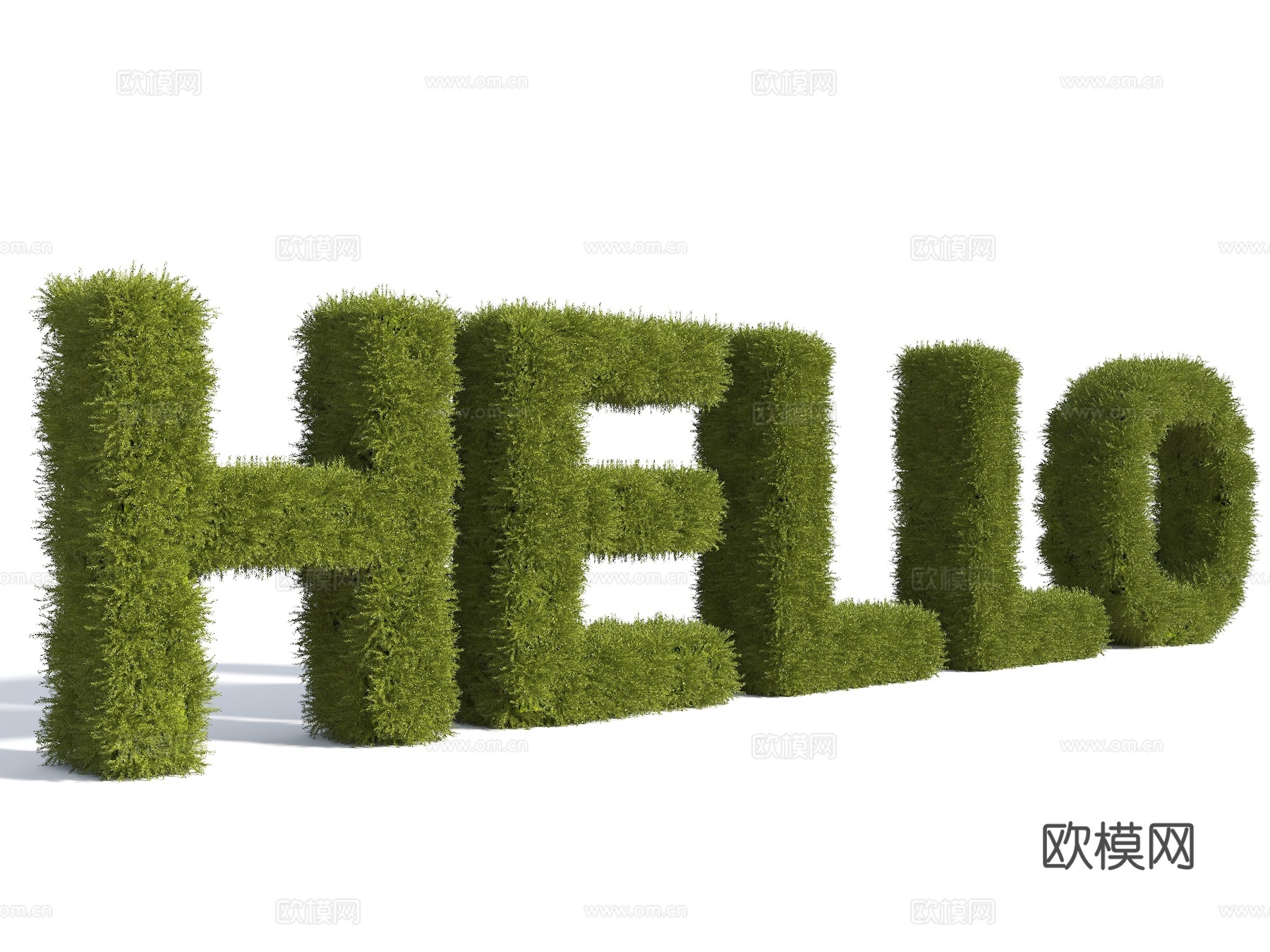 景观字 HELLO植物墙 你好植物文字 植物字 灌木字 植物su模型