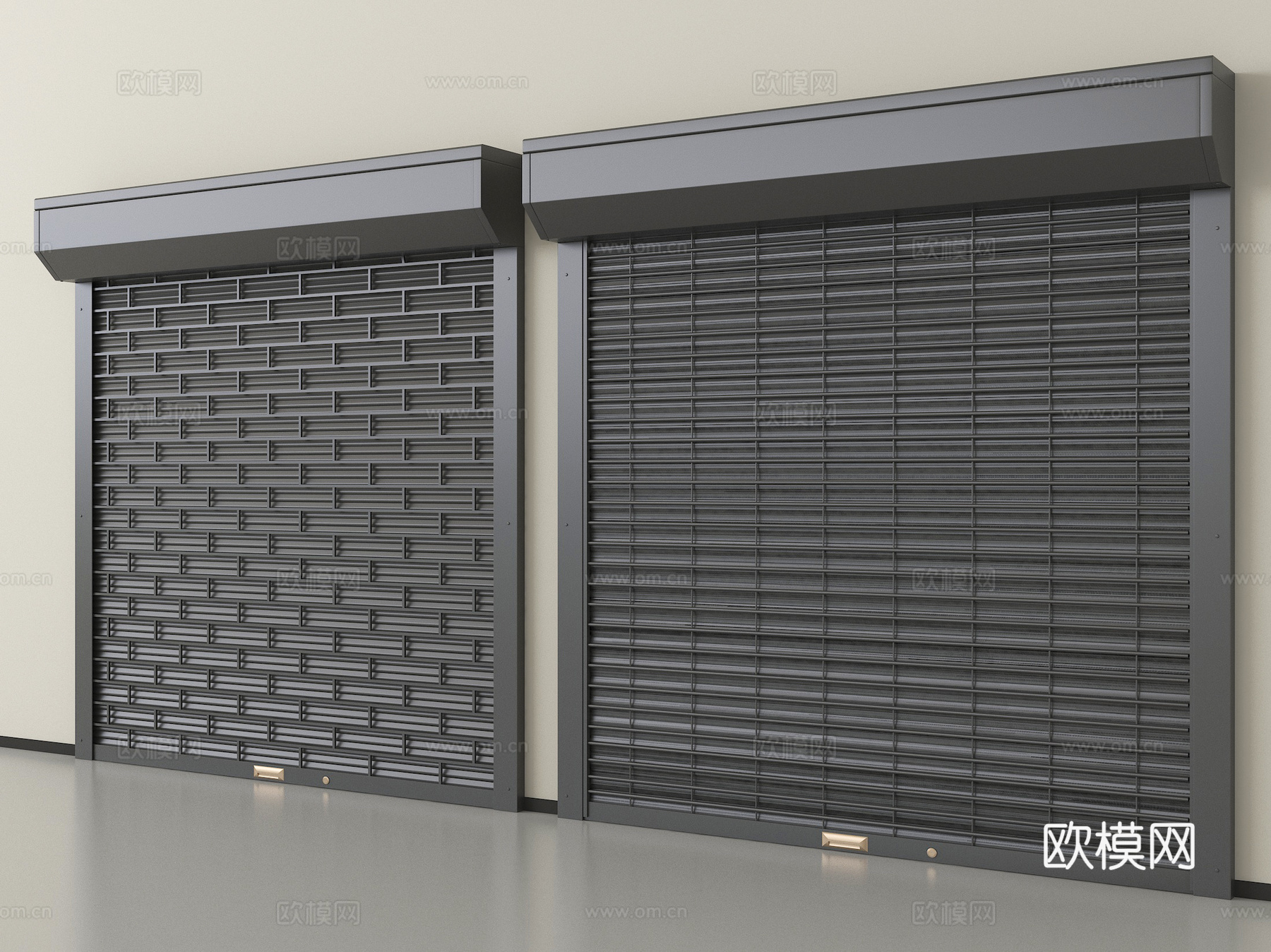 现代卷帘门 卷闸门 车库门 仓库门 防盗门su模型