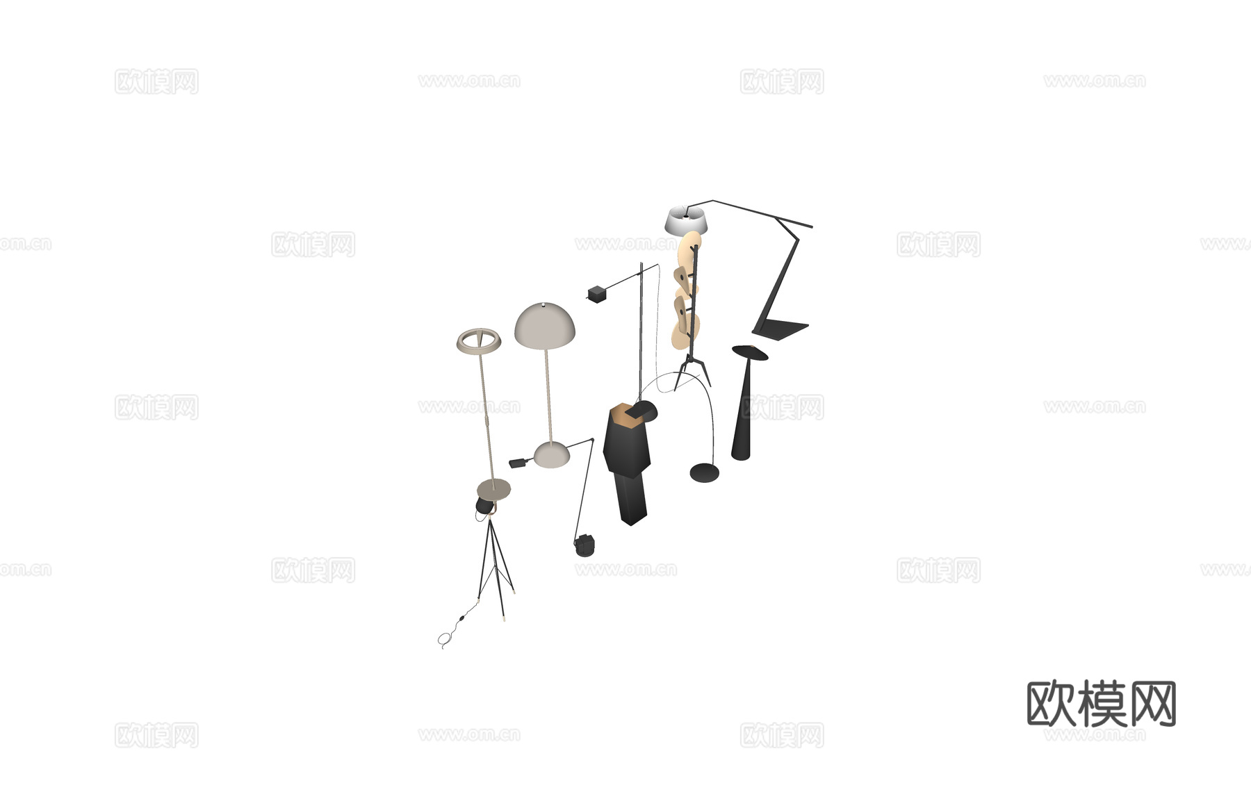 吊灯 室外灯 灯具 灯 射灯su模型