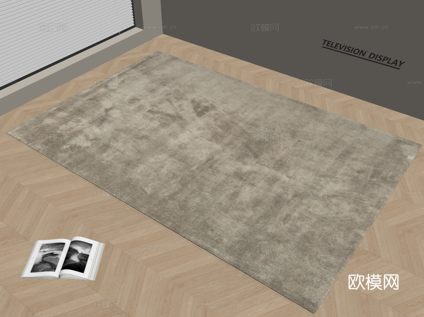 现代简约地毯 方形地毯 粗布地毯 客厅地毯 奶油风地毯su模型