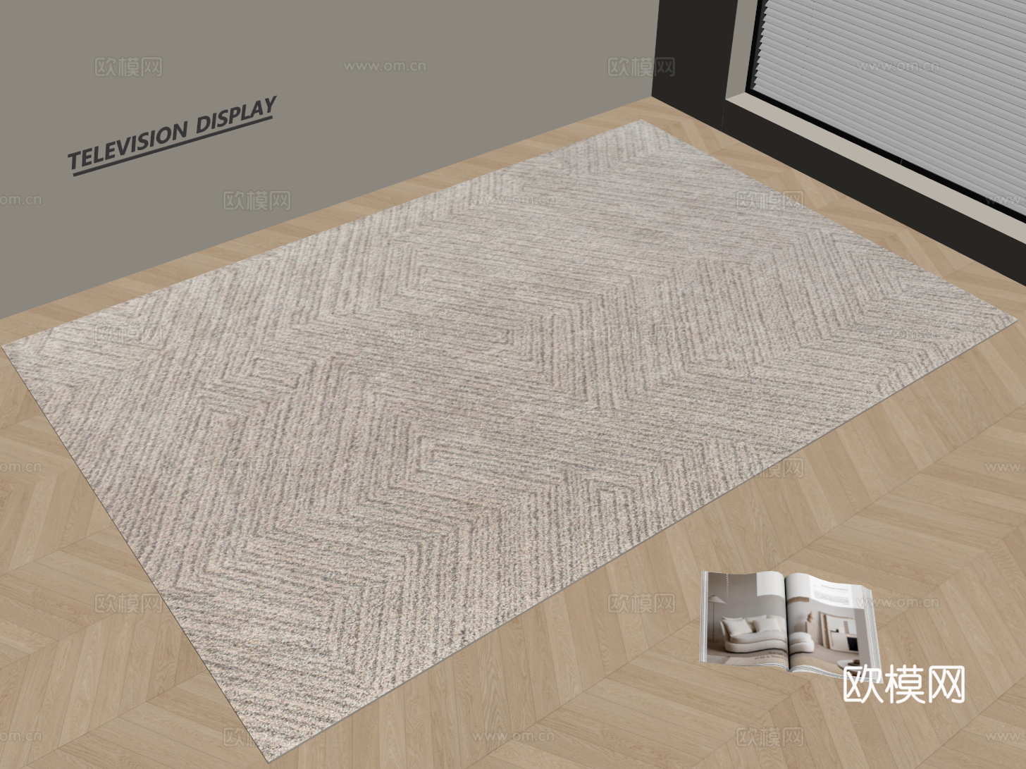 现代简约地毯 方形地毯 粗布地毯 客厅地毯 奶油风地毯su模型