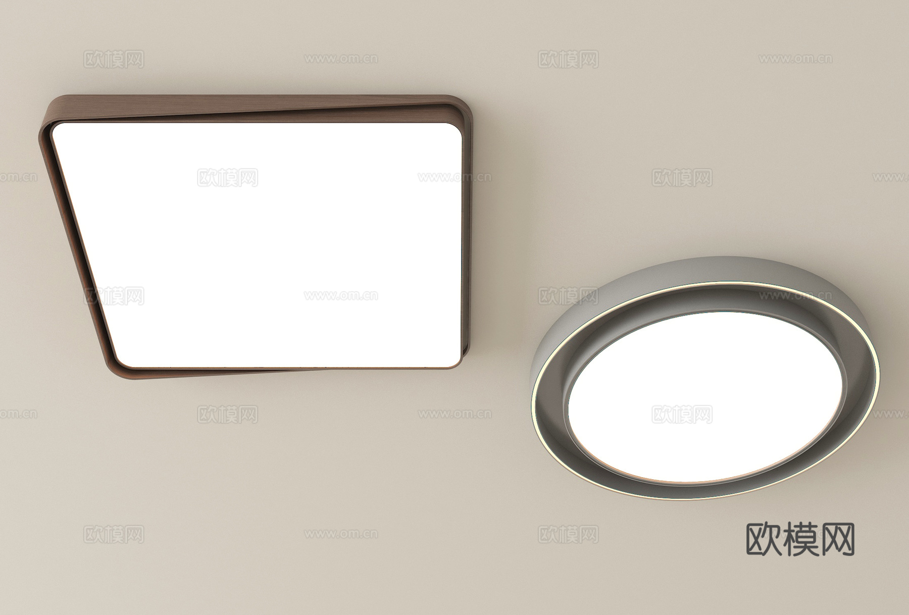 现代简约吸顶灯 客厅吸顶灯su模型