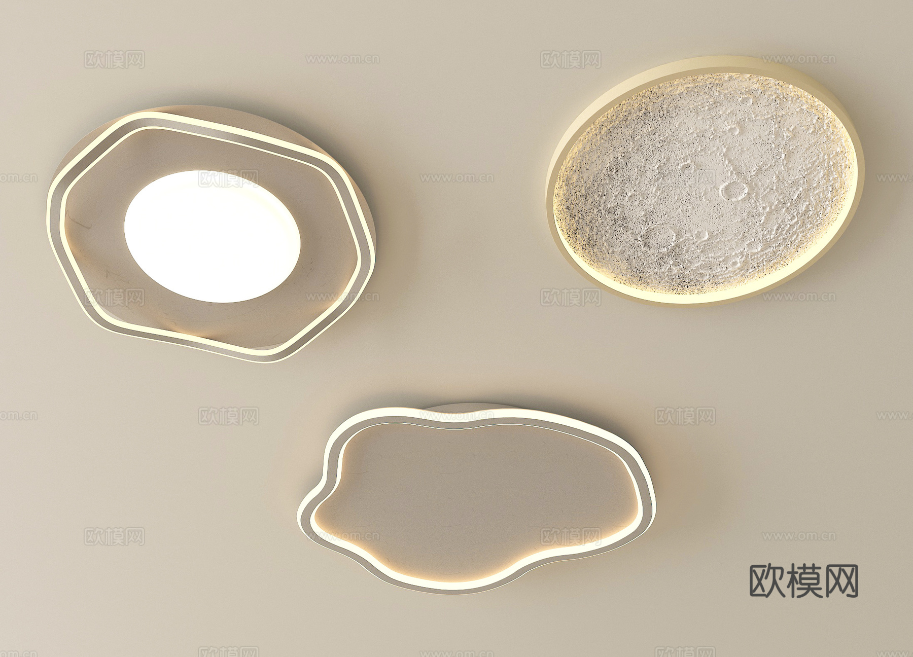现代吸顶灯 客厅吸顶灯su模型
