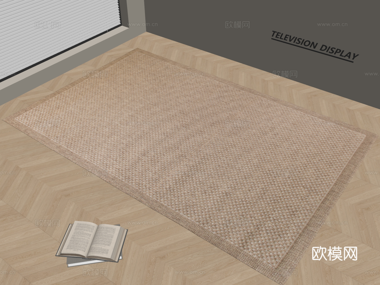 现代简约地毯 方形地毯 粗布地毯 客厅地毯 奶油风地毯su模型