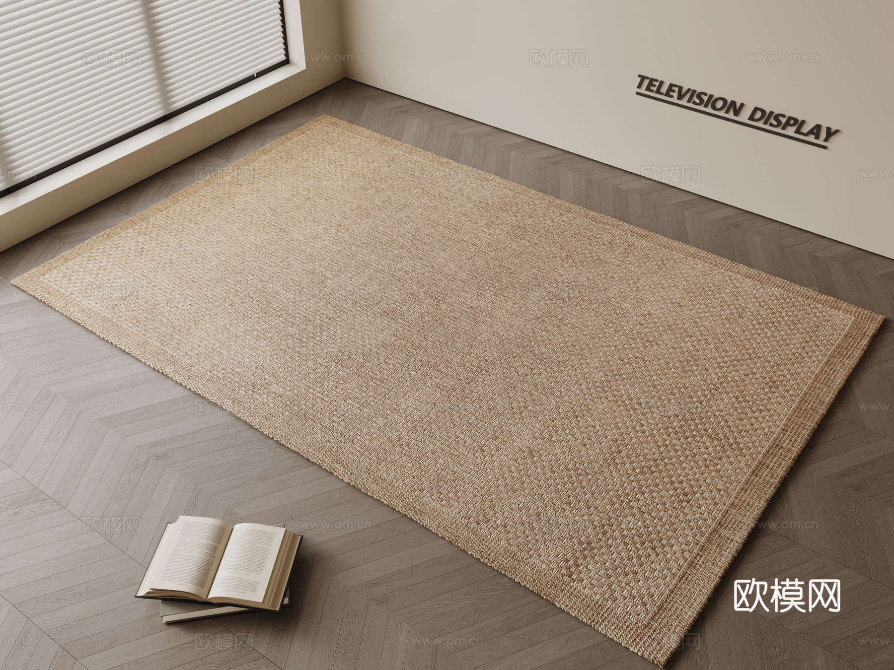 现代简约地毯 方形地毯 粗布地毯 客厅地毯 奶油风地毯su模型