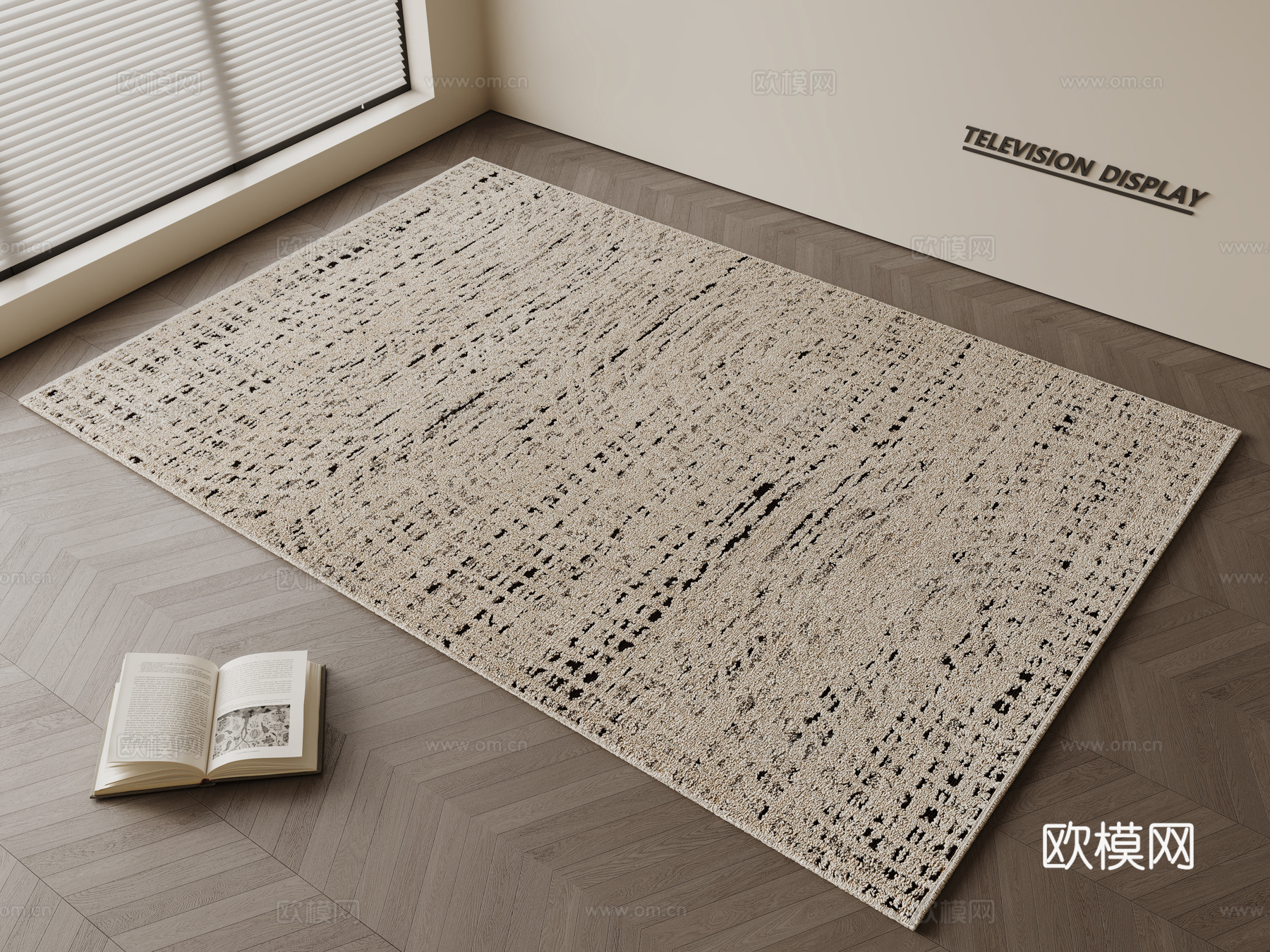 现代简约地毯 方形地毯 粗布地毯 客厅地毯 奶油风地毯su模型