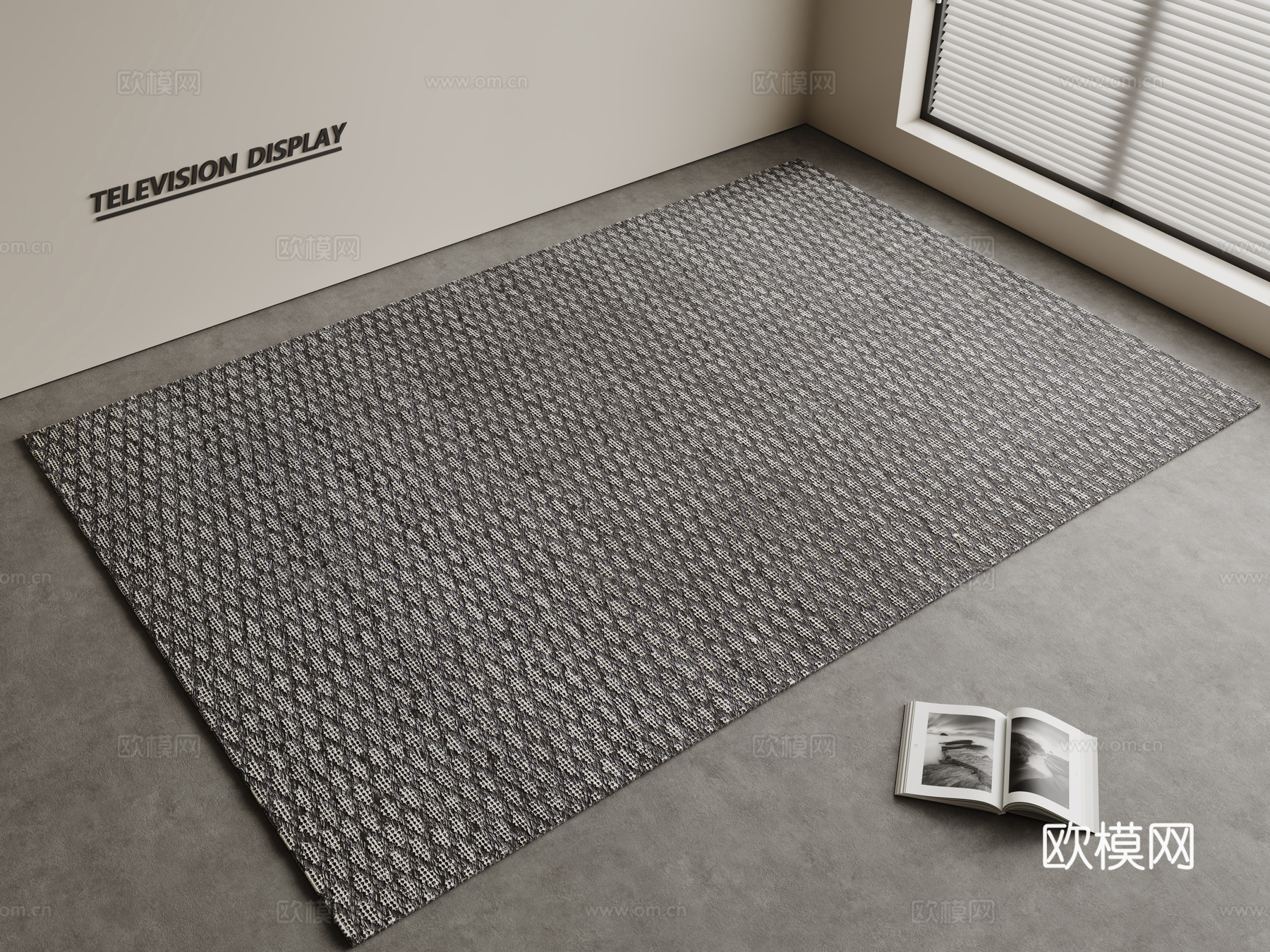 现代简约地毯 方形地毯 粗布地毯 客厅地毯 奶油风地毯su模型