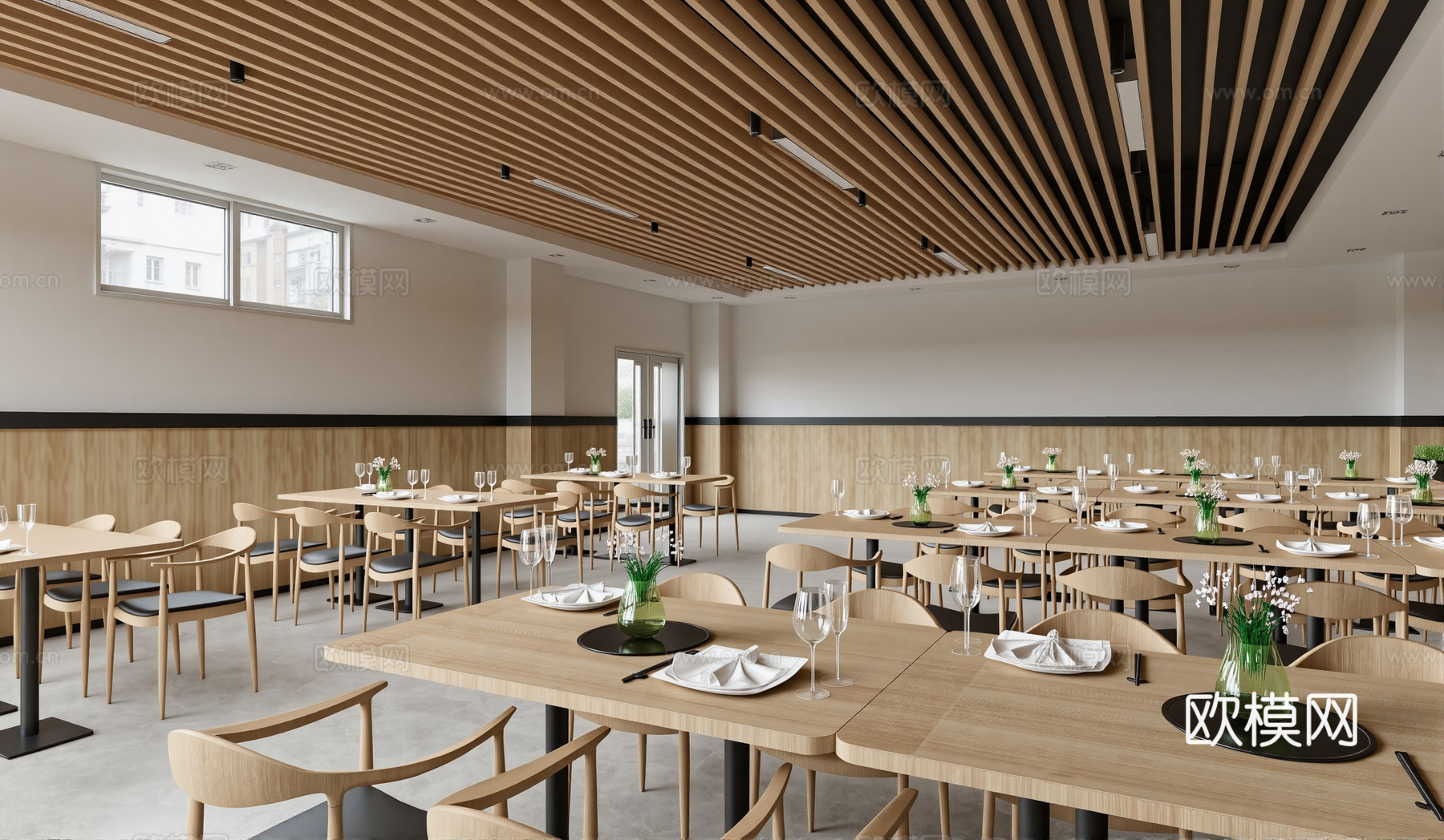 现代餐厅su模型