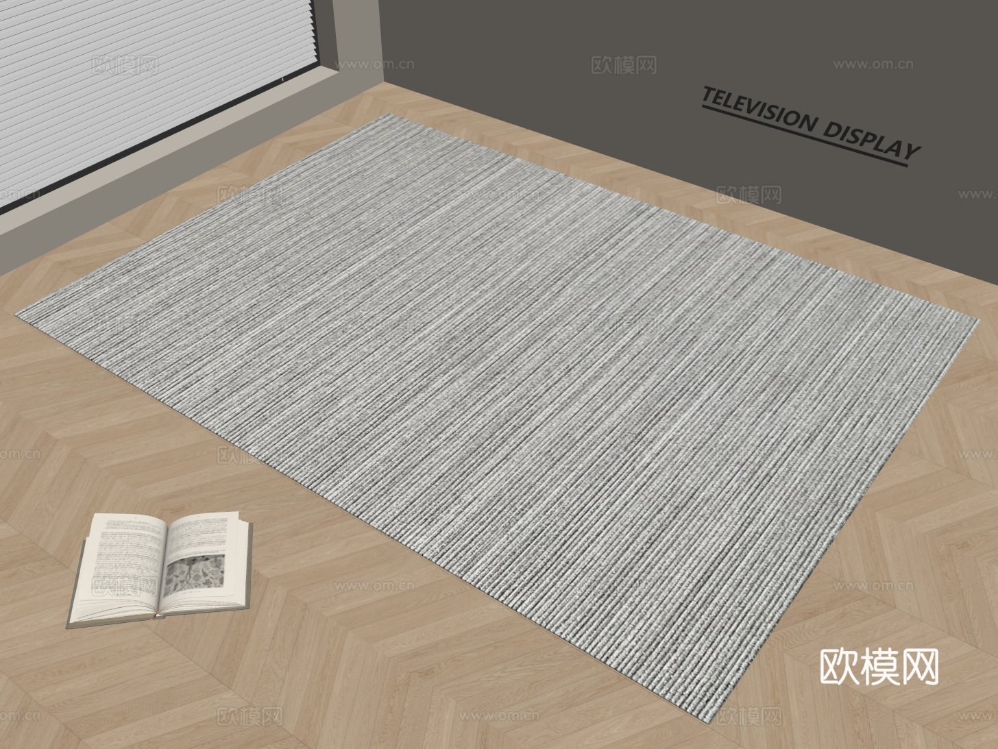 现代简约地毯 方形地毯 粗布地毯 客厅地毯 奶油风地毯su模型