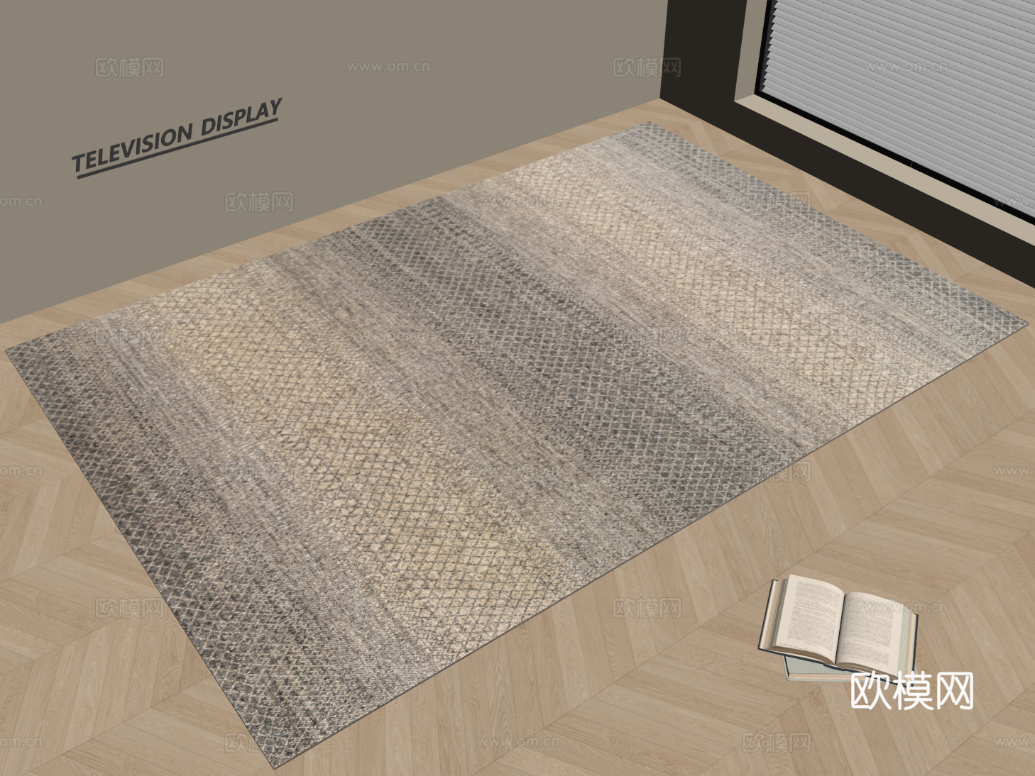 现代简约地毯 方形地毯 粗布地毯 客厅地毯 奶油风地毯su模型