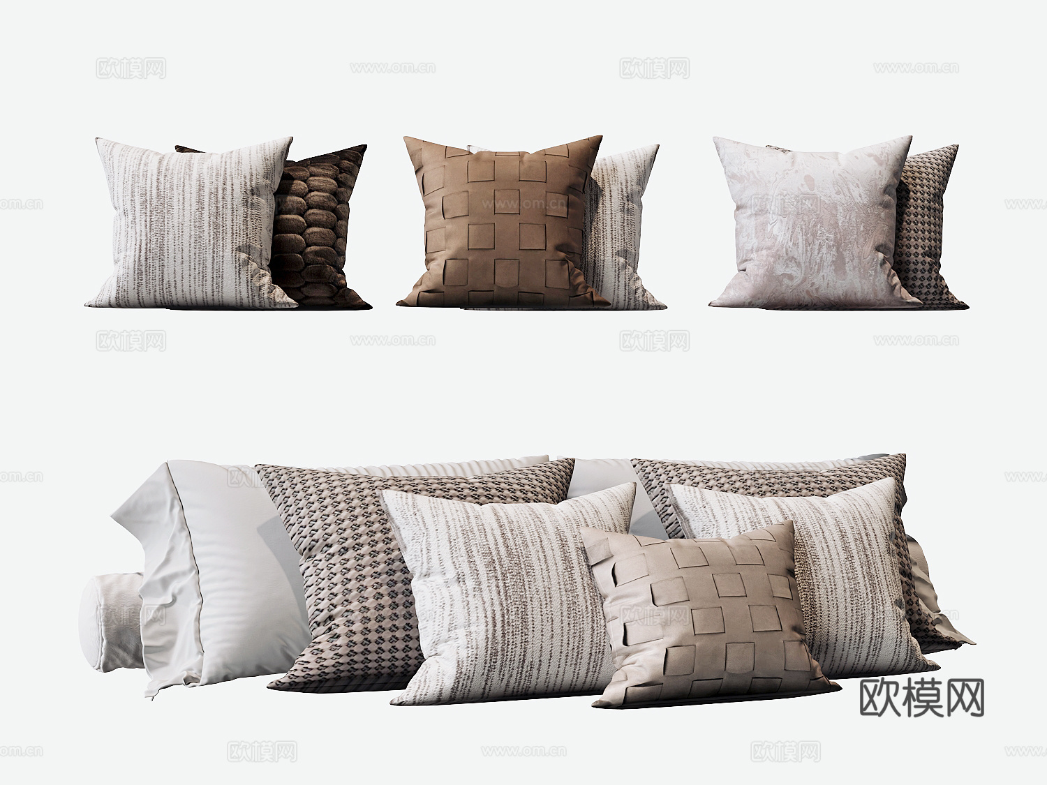 现代抱枕枕头3d模型下载
