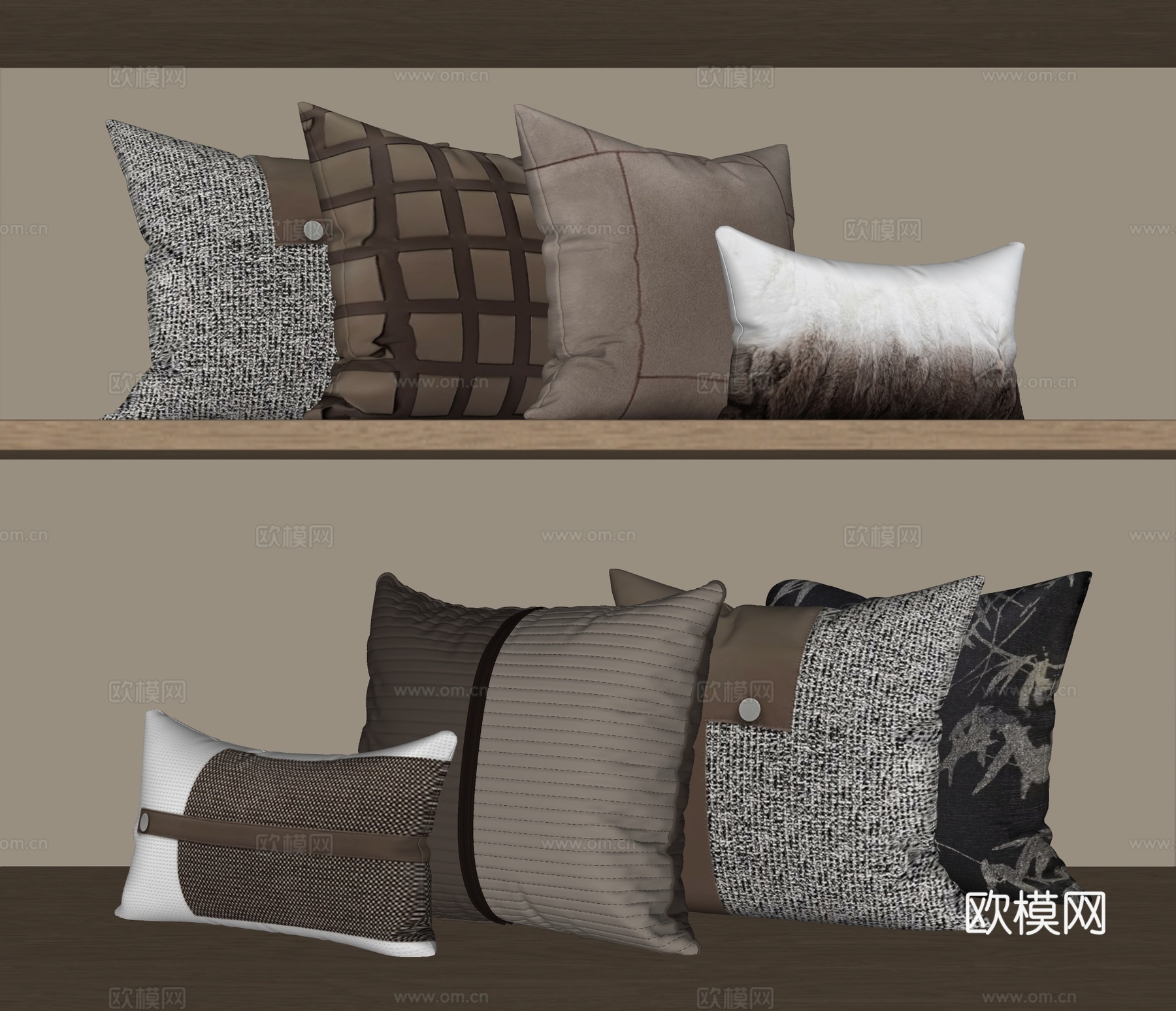 现代抱枕枕头su模型