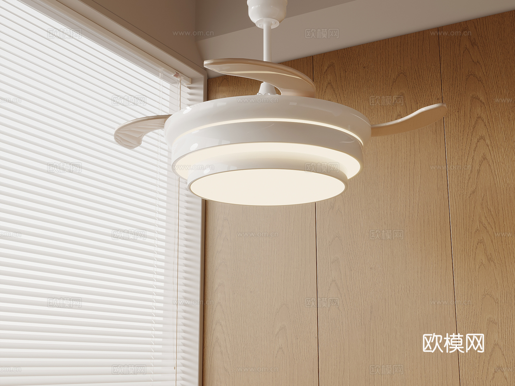 现代简约风扇灯 吊灯su模型