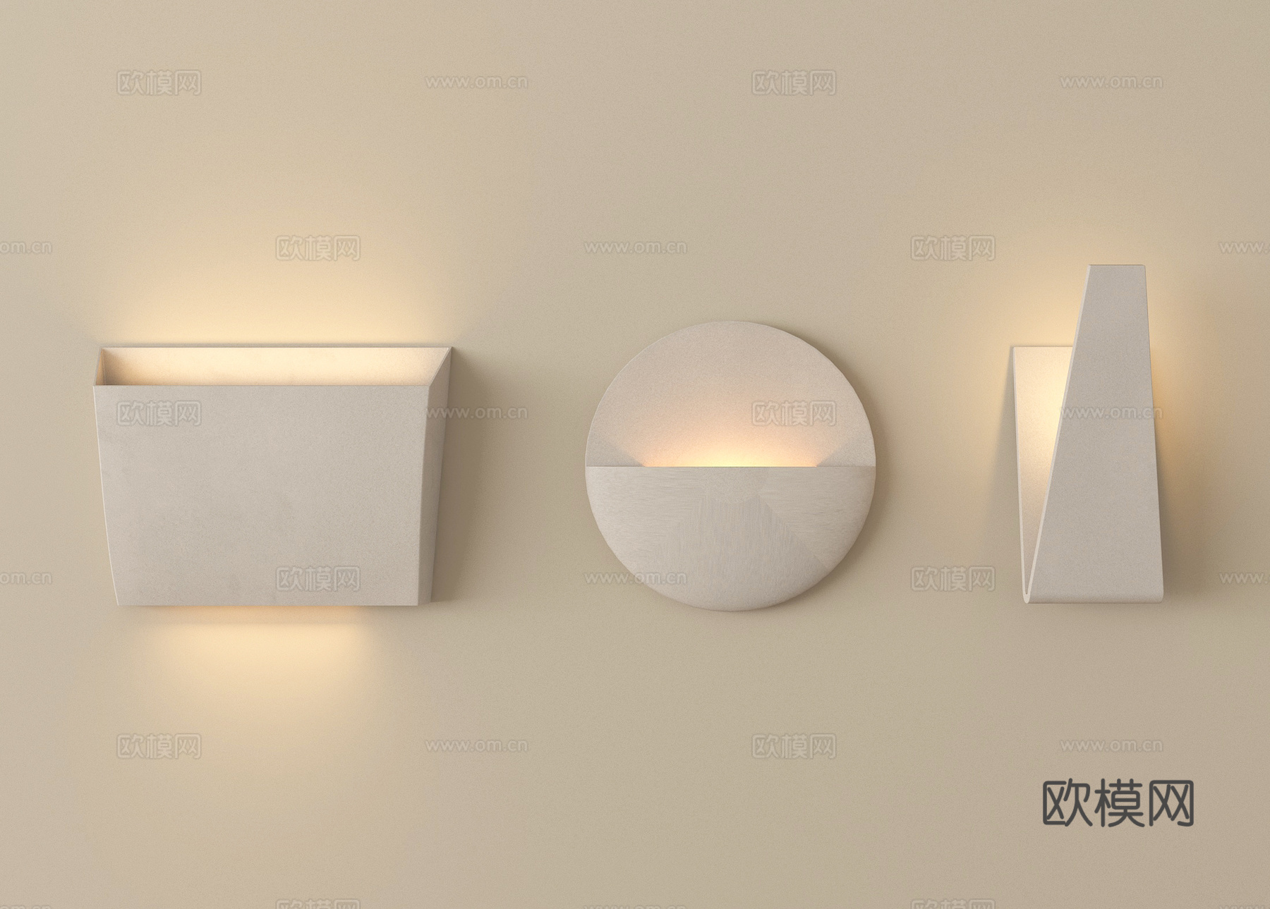 现代石膏灯 嵌入式石膏灯su模型