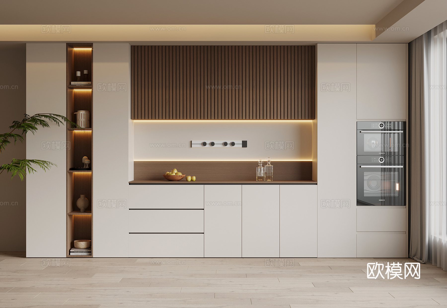 中古风酒柜 餐边柜3d模型下载