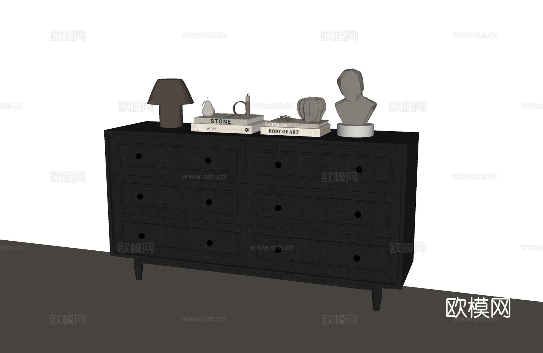 美式中古玄关柜 法式复古玄关柜 美式边柜 美式玄关柜su模型