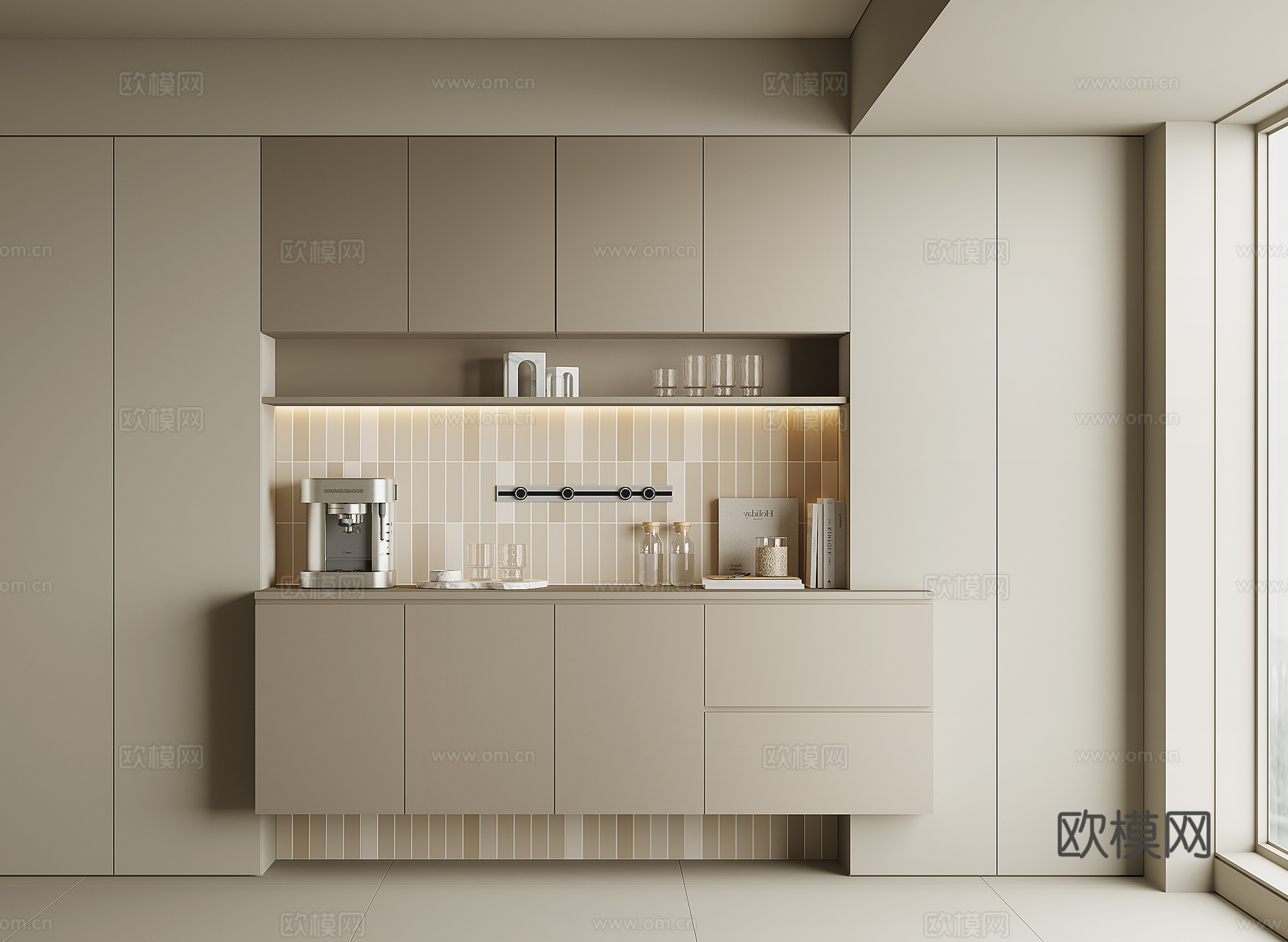 现代家居餐边柜3d模型下载