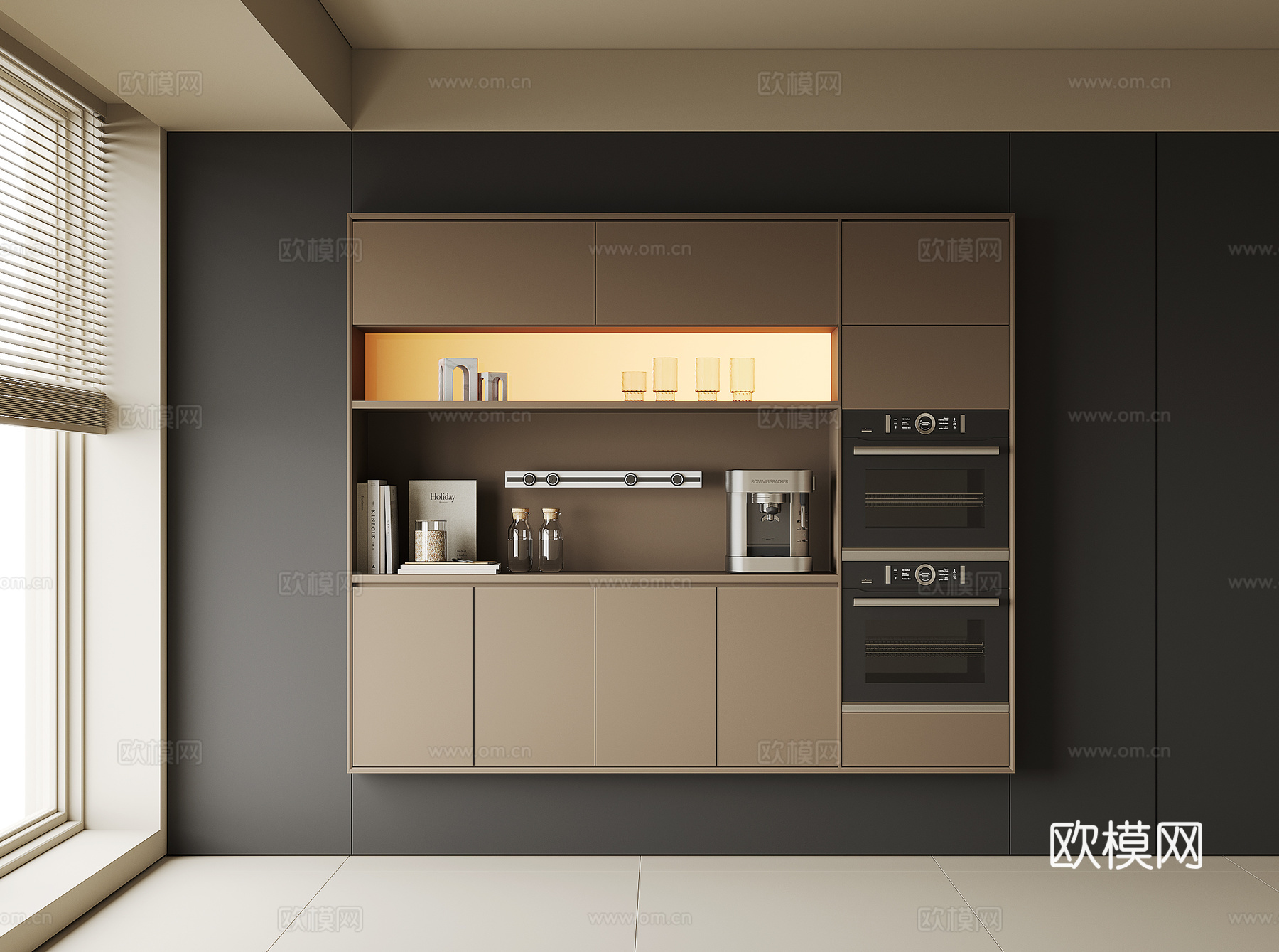 现代餐边柜su模型