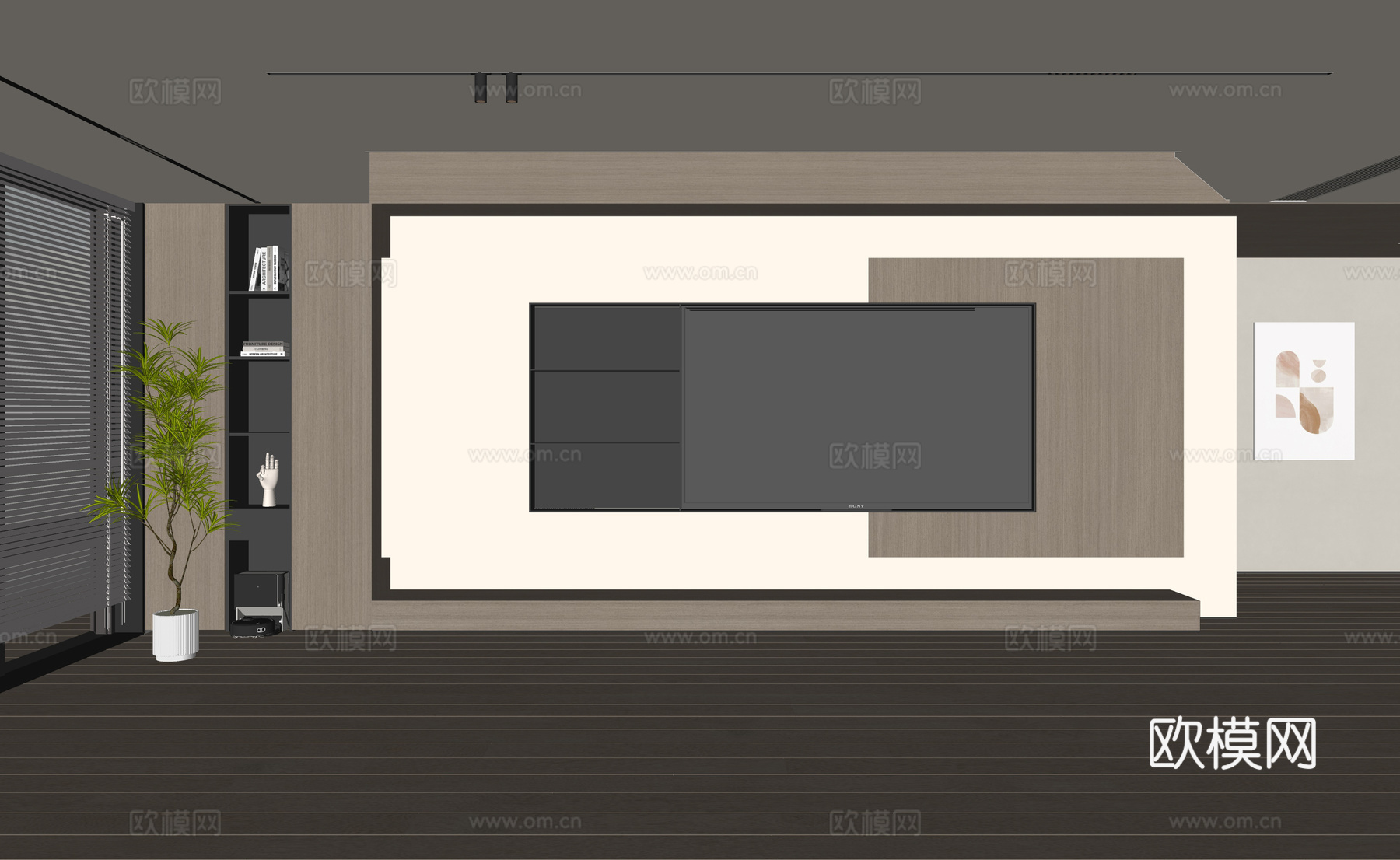现代客厅 奶油客厅 电视背景墙 客厅背景 奶油风背景墙su模型