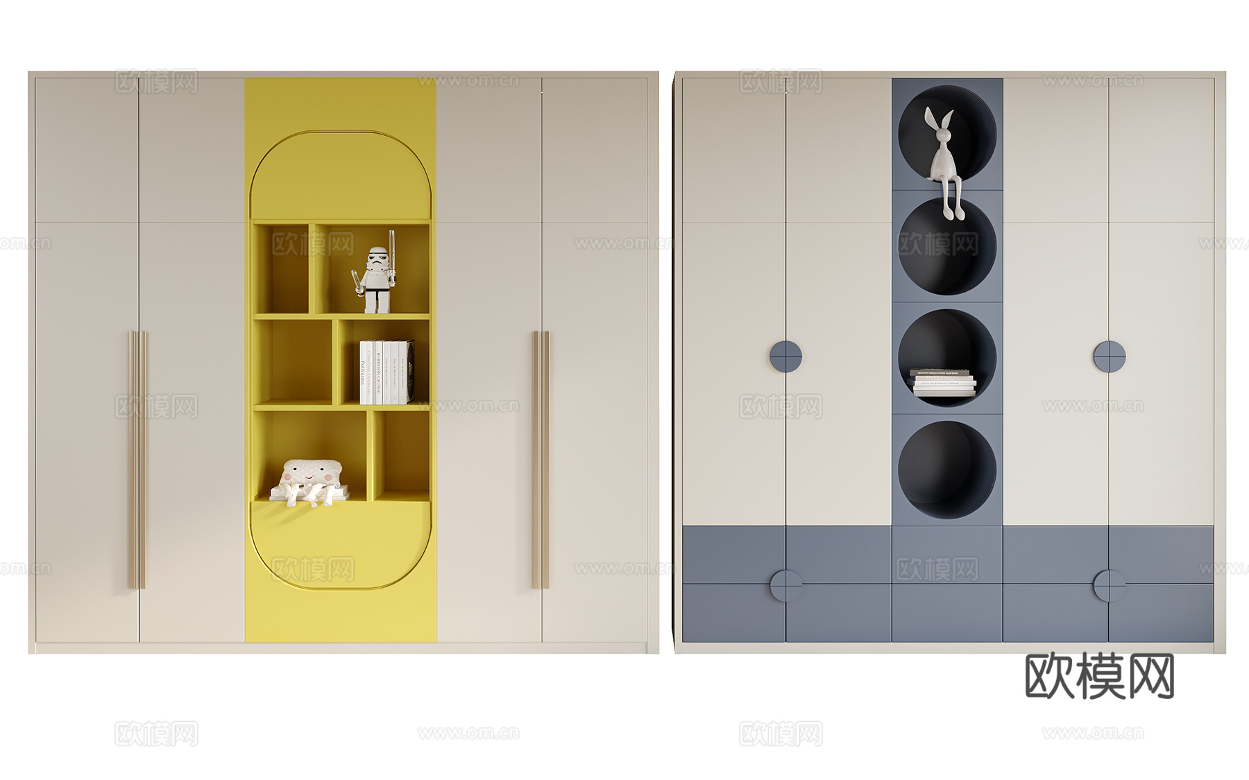 现代儿童衣柜su模型