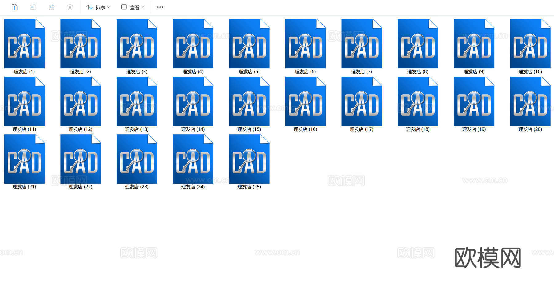 25套理发店CAD图纸cad施工图