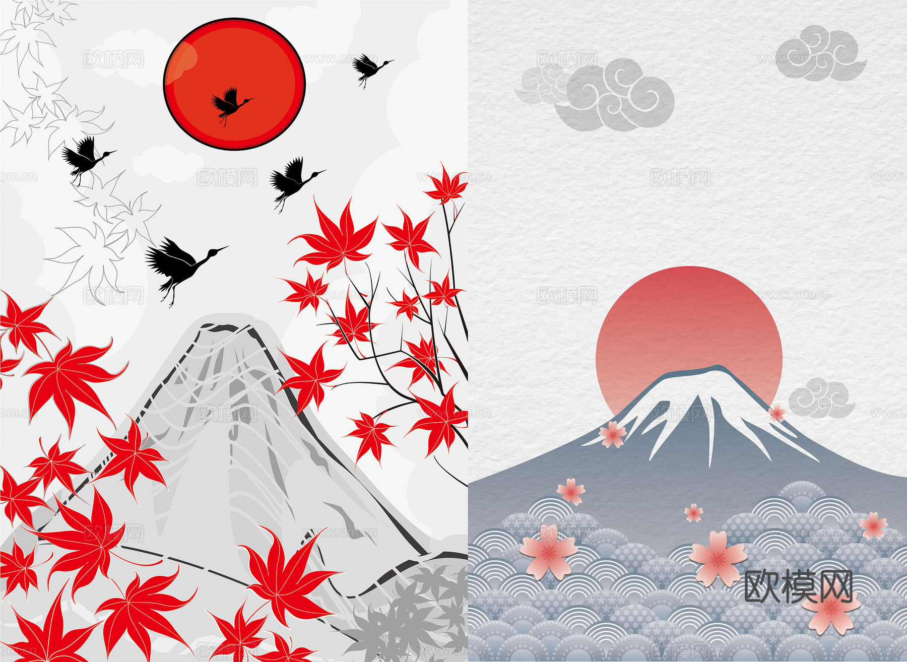 中式新中式花鸟植物壁纸壁画下载