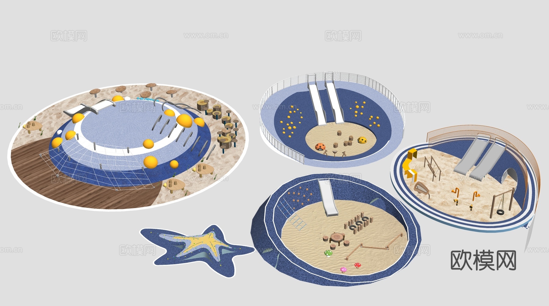 现代儿童沙池su模型
