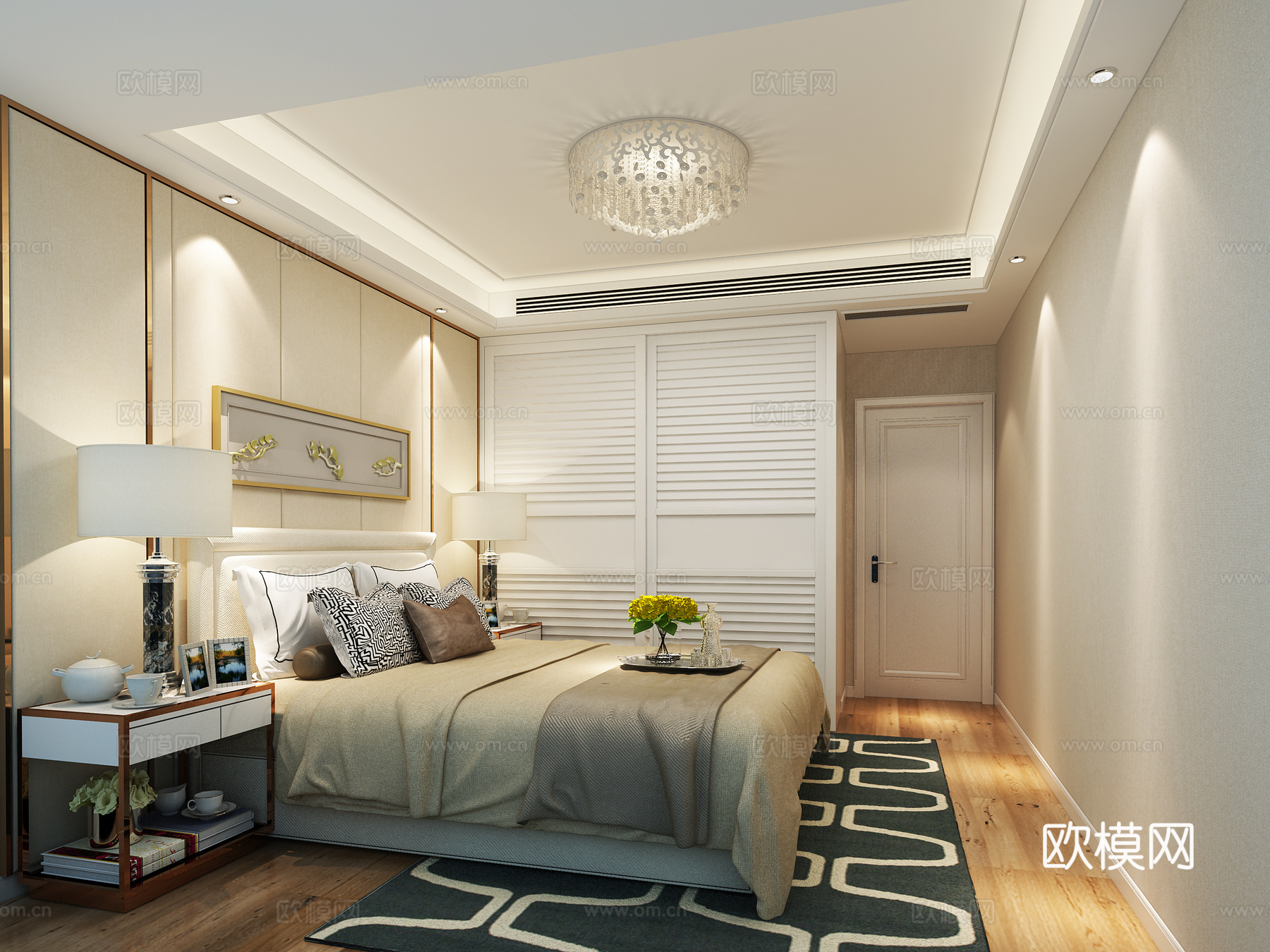 后现代现代卧室床头柜3d模型下载