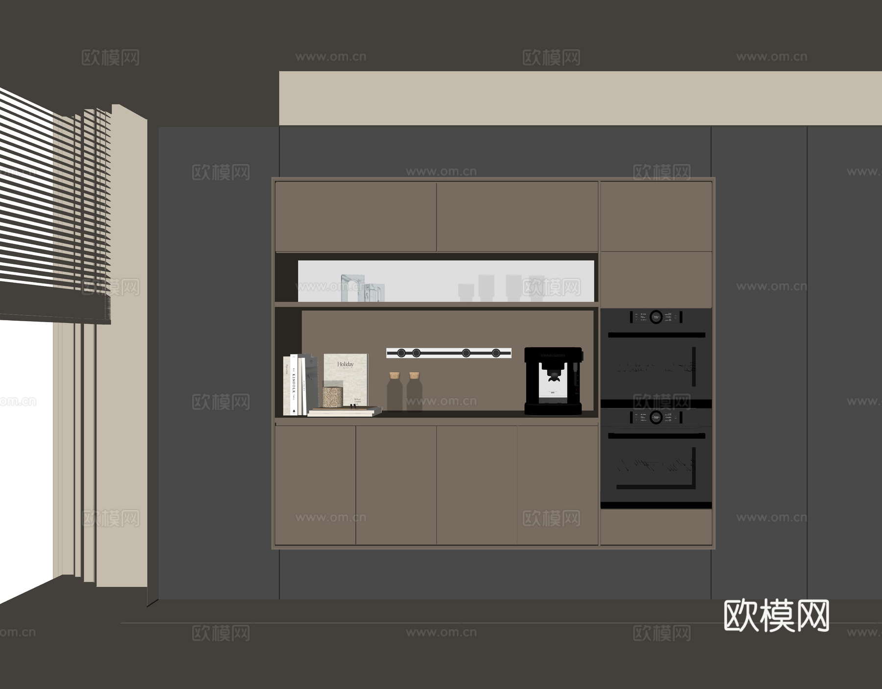 现代餐边柜su模型