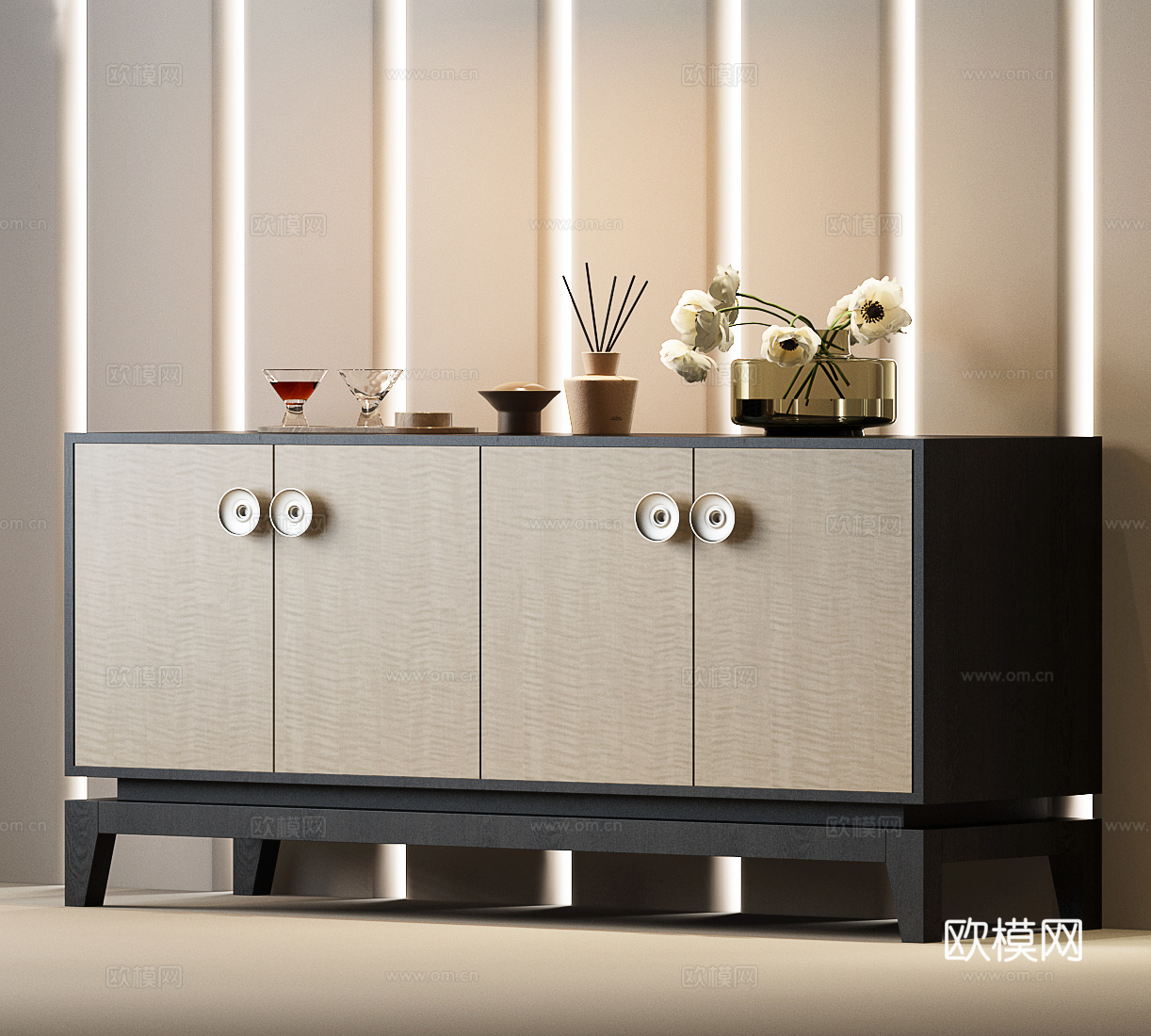 现代意式玄关柜 意式边柜 意式斗柜 意式玄关柜 现代轻奢边柜3d模型下载