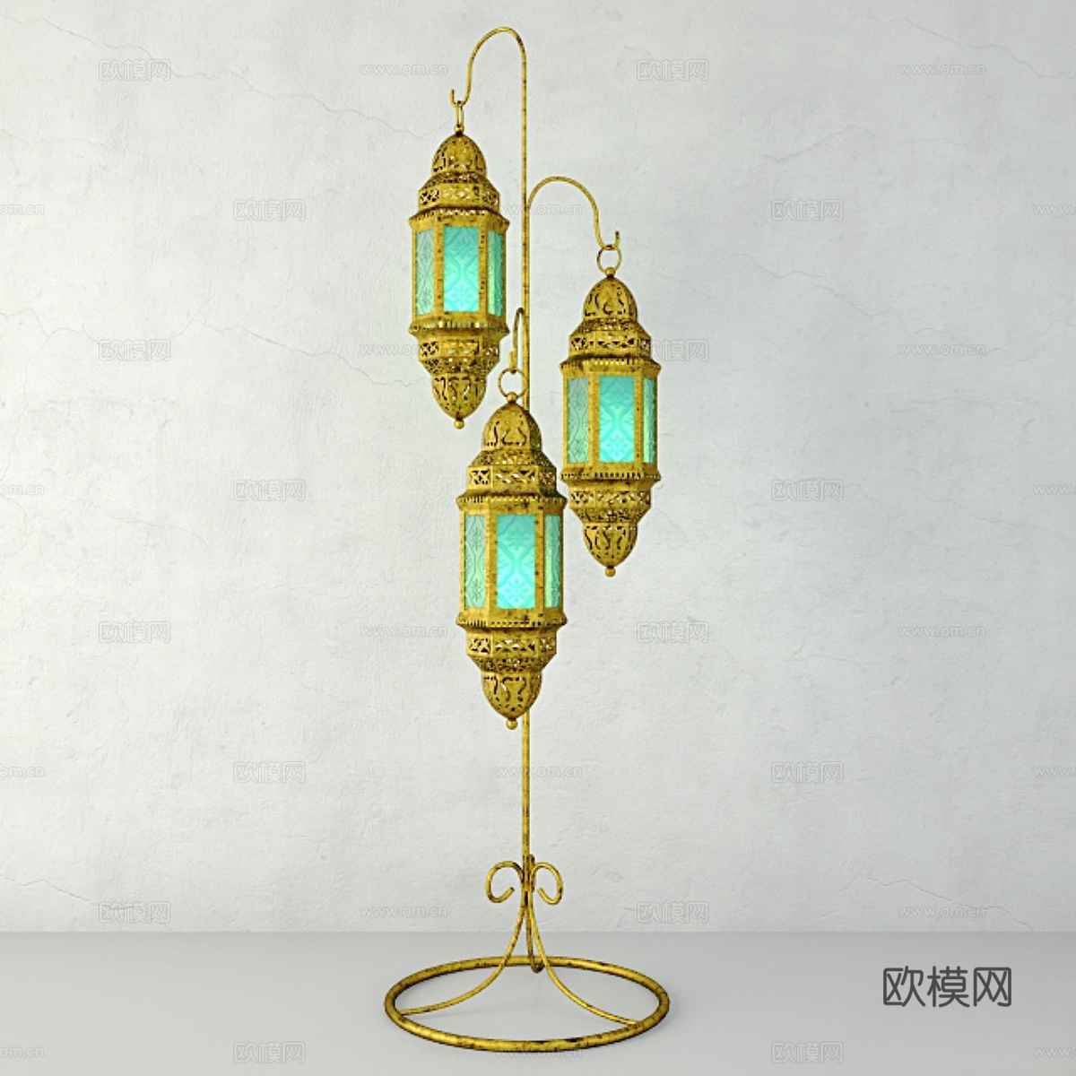 摩洛哥悬挂式落地灯笼3d模型下载