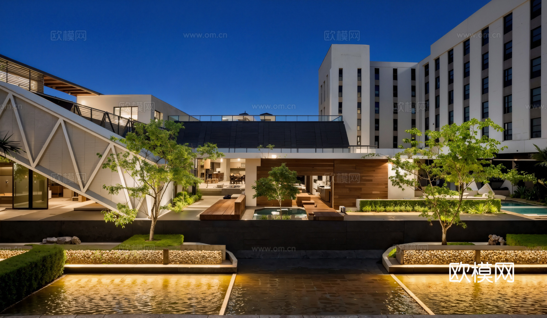 办公商业公共景观su模型