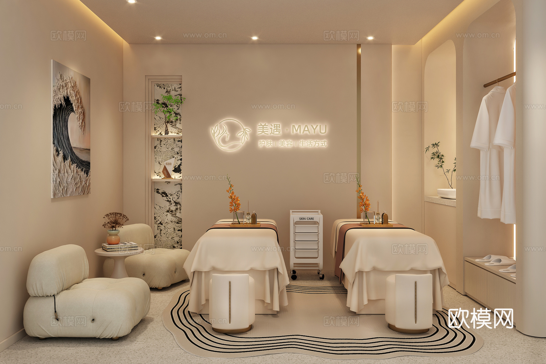 美容院包间   美容院SPA包间  美容美甲包间   美容院3d模型下载