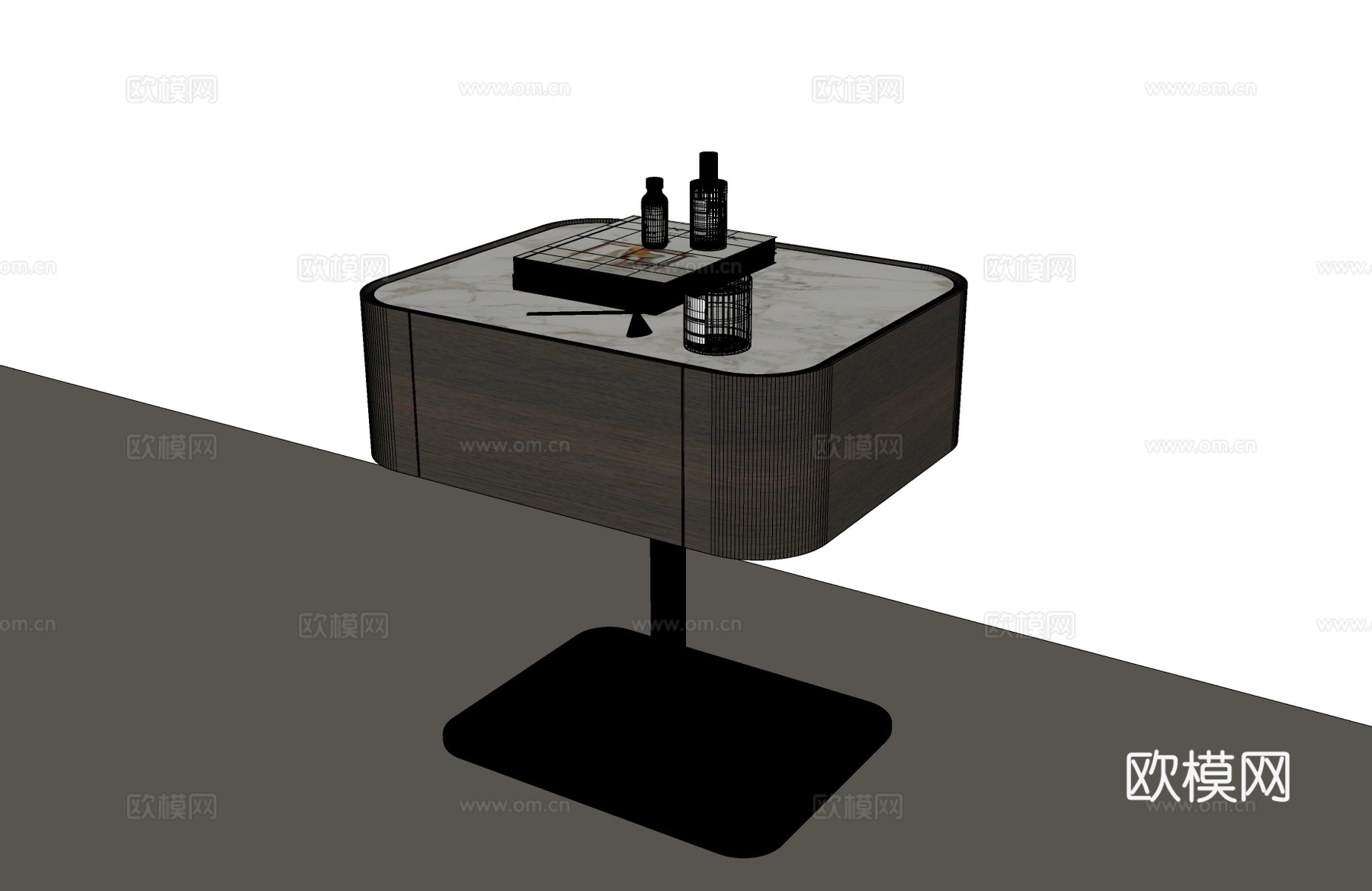 现代床头柜 意式床头柜 现代意式床头柜su模型