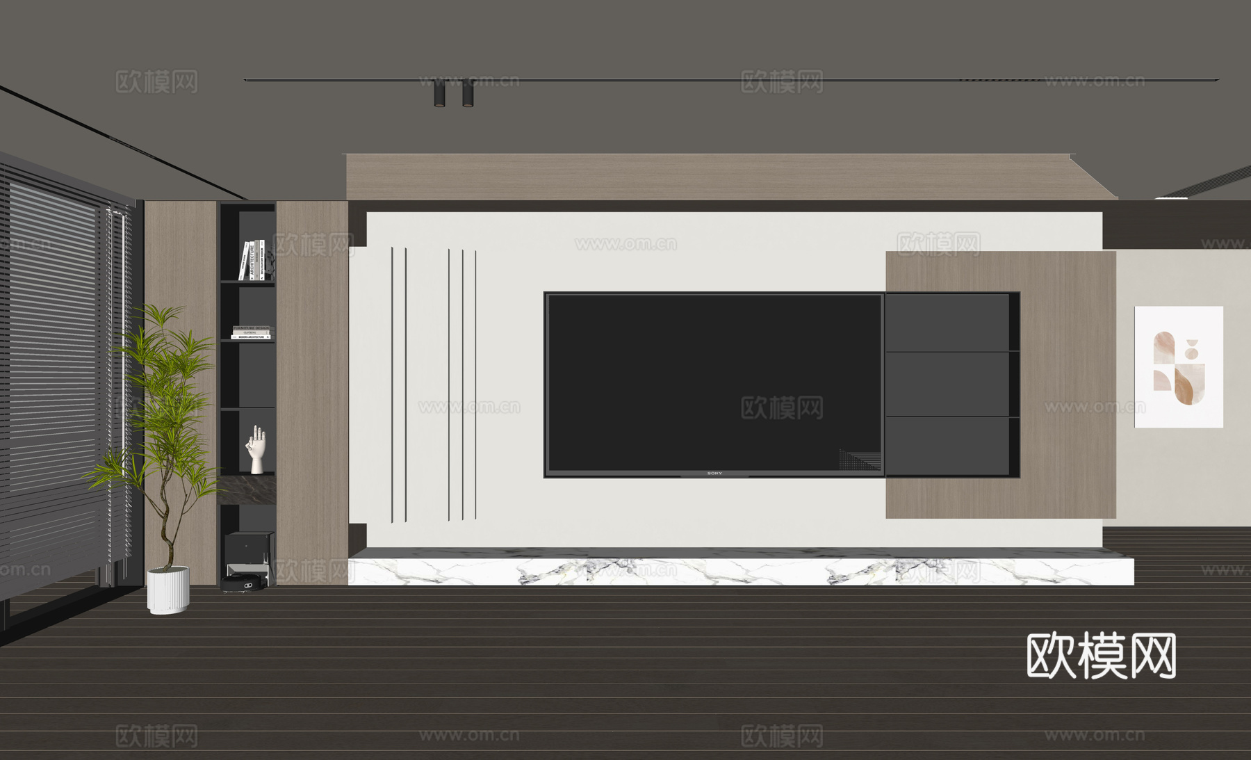 现代客厅 奶油客厅 电视背景墙 客厅背景 奶油风背景墙su模型